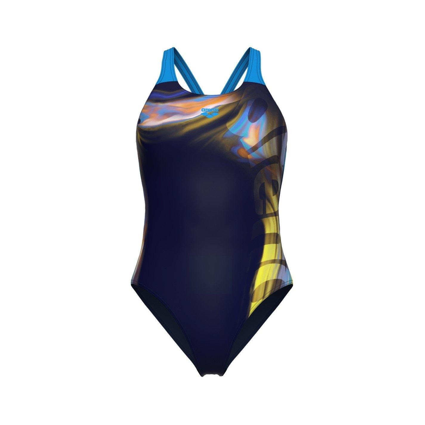 Navy/Turq - Arena - Womens Dreamline V Back Swimsuit - 2