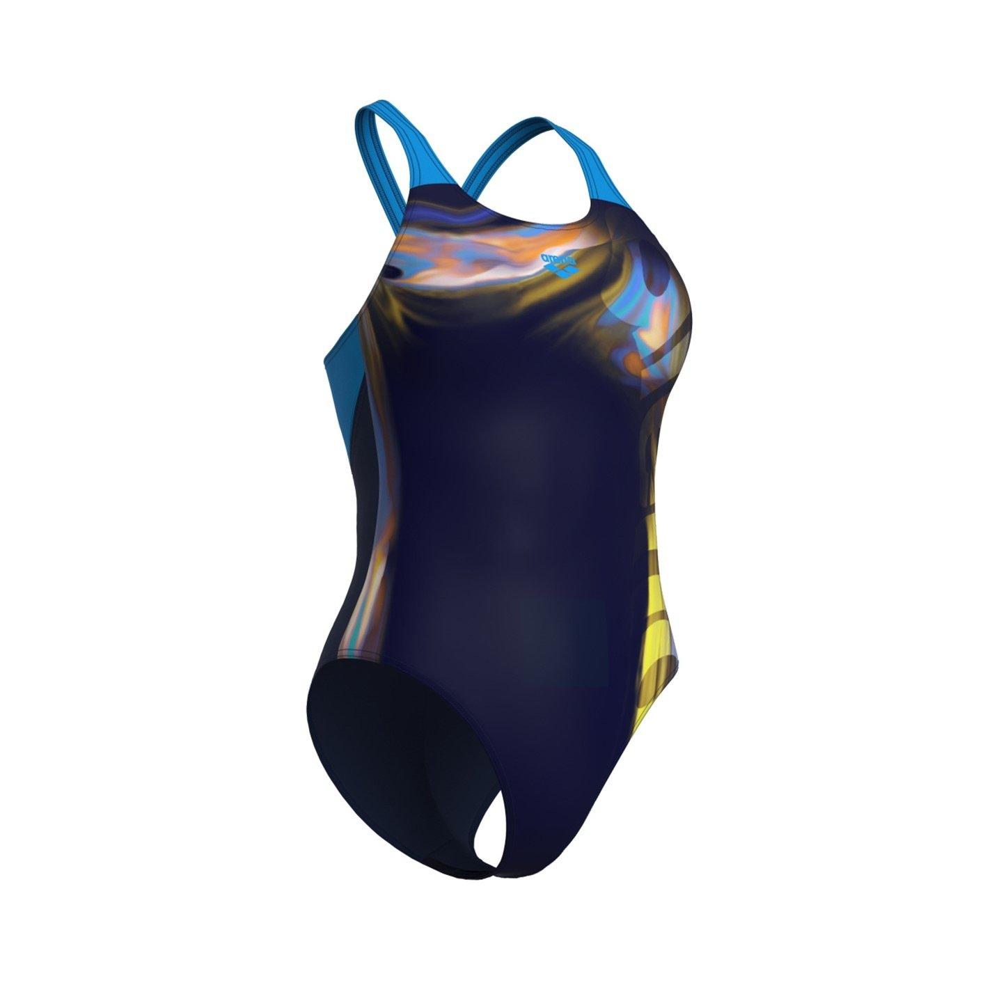 Navy/Turq - Arena - Womens Dreamline V Back Swimsuit - 4