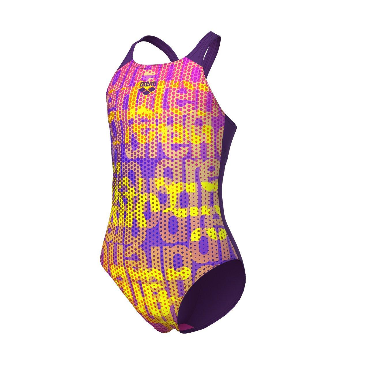 Arena Girls Colours V Back Swimsuit - /Purple - 13 (XL)