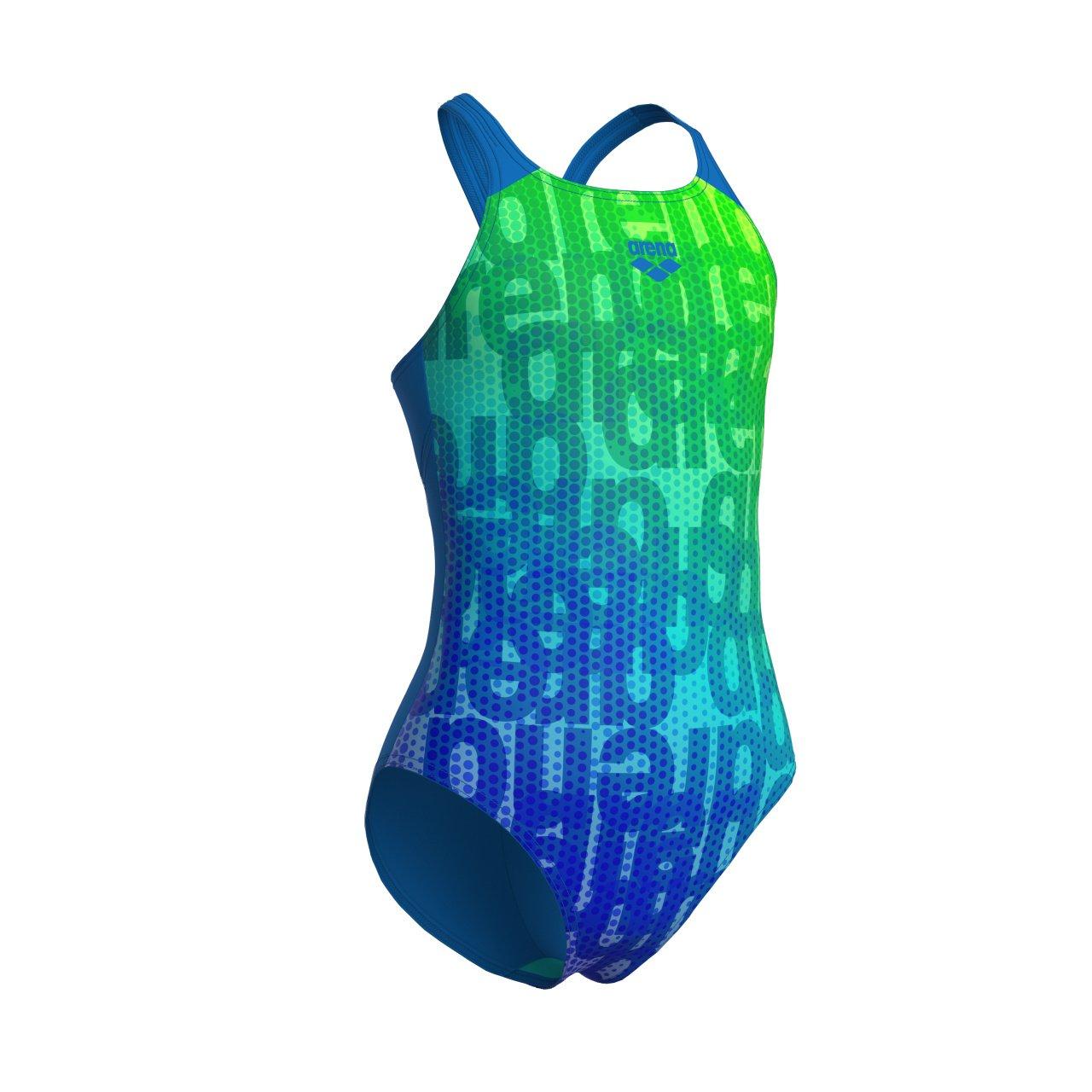 Multi/Blue - Arena - Multi Colours V Back Swimsuit - 2