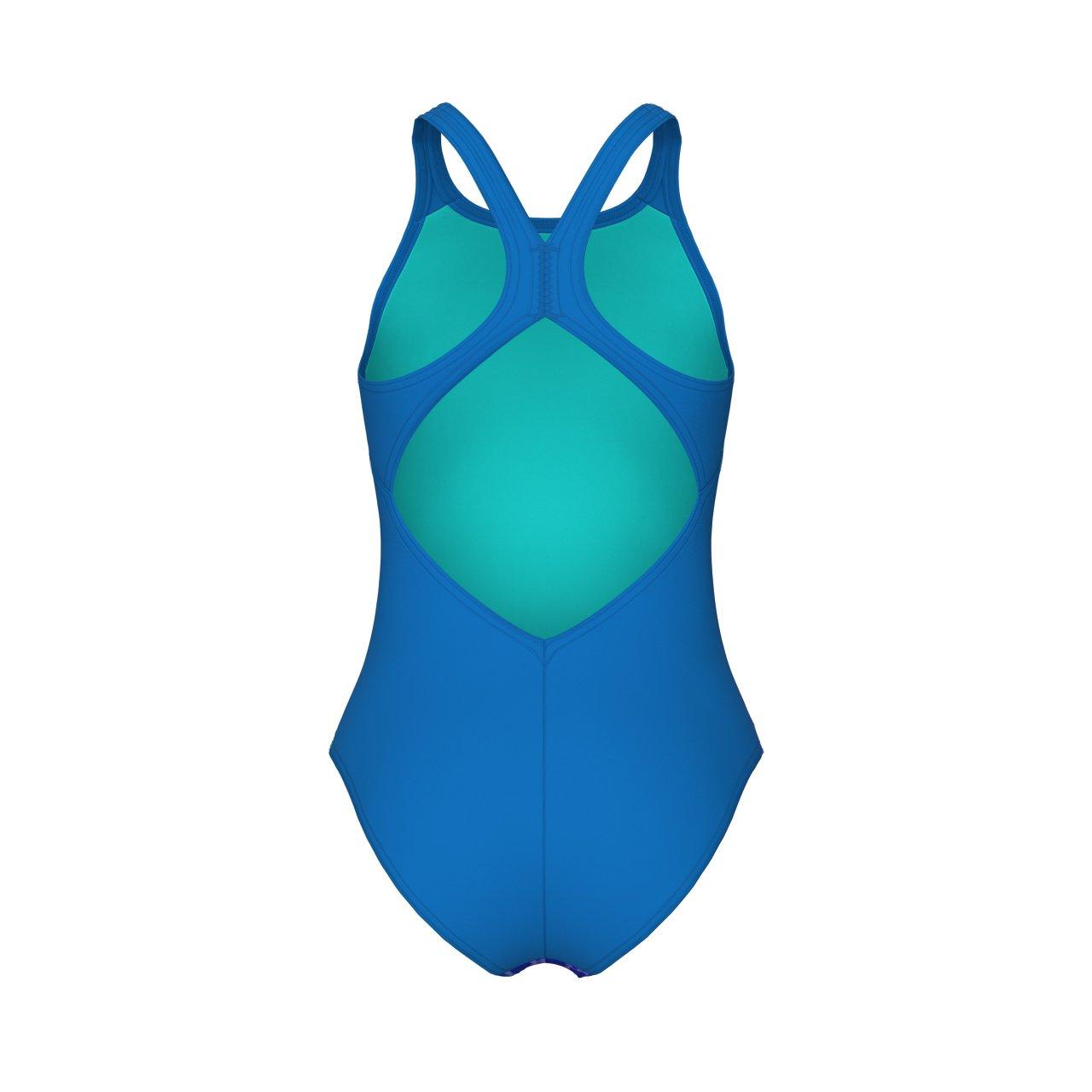 Multi/Blue - Arena - Multi Colours V Back Swimsuit - 3