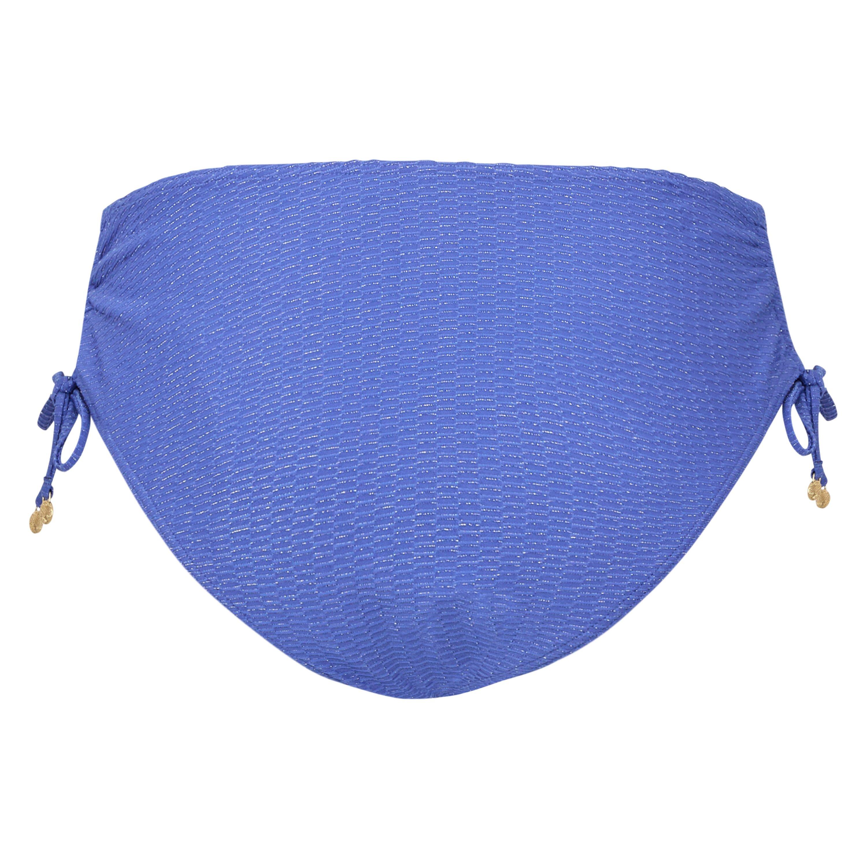 Blue Texture - Biba - Women's Gathered High Leg Bikini Bottoms - 2