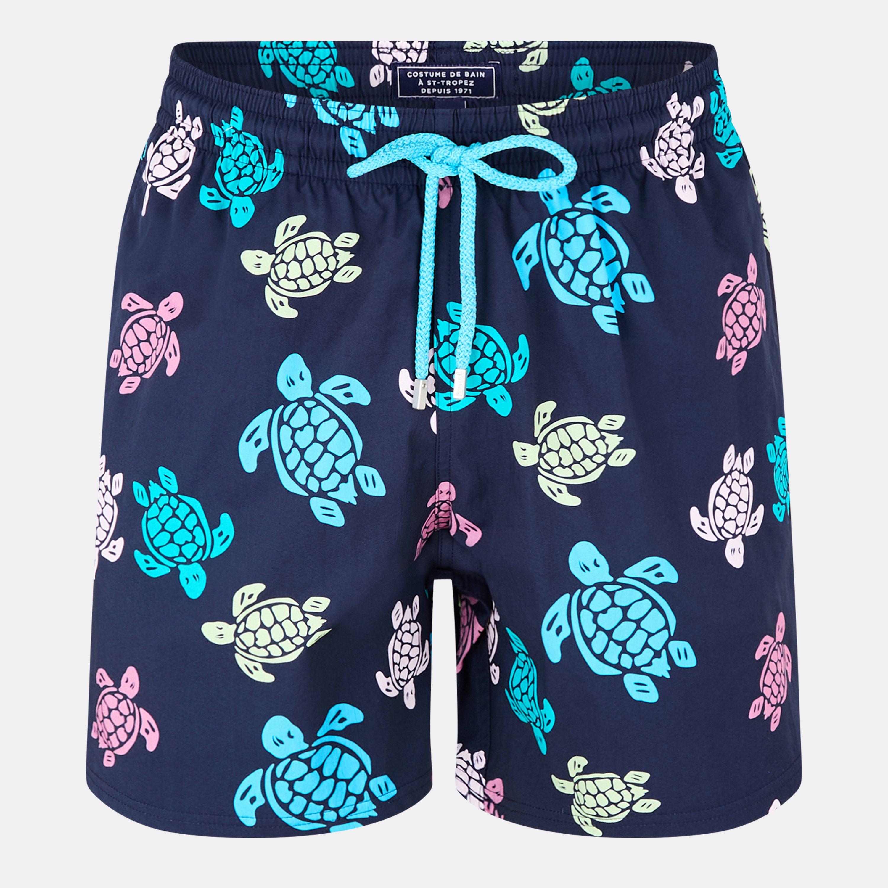 Bleu Marine 390 - Vilebrequin - Men's Large Turtle Swim Shorts - 1