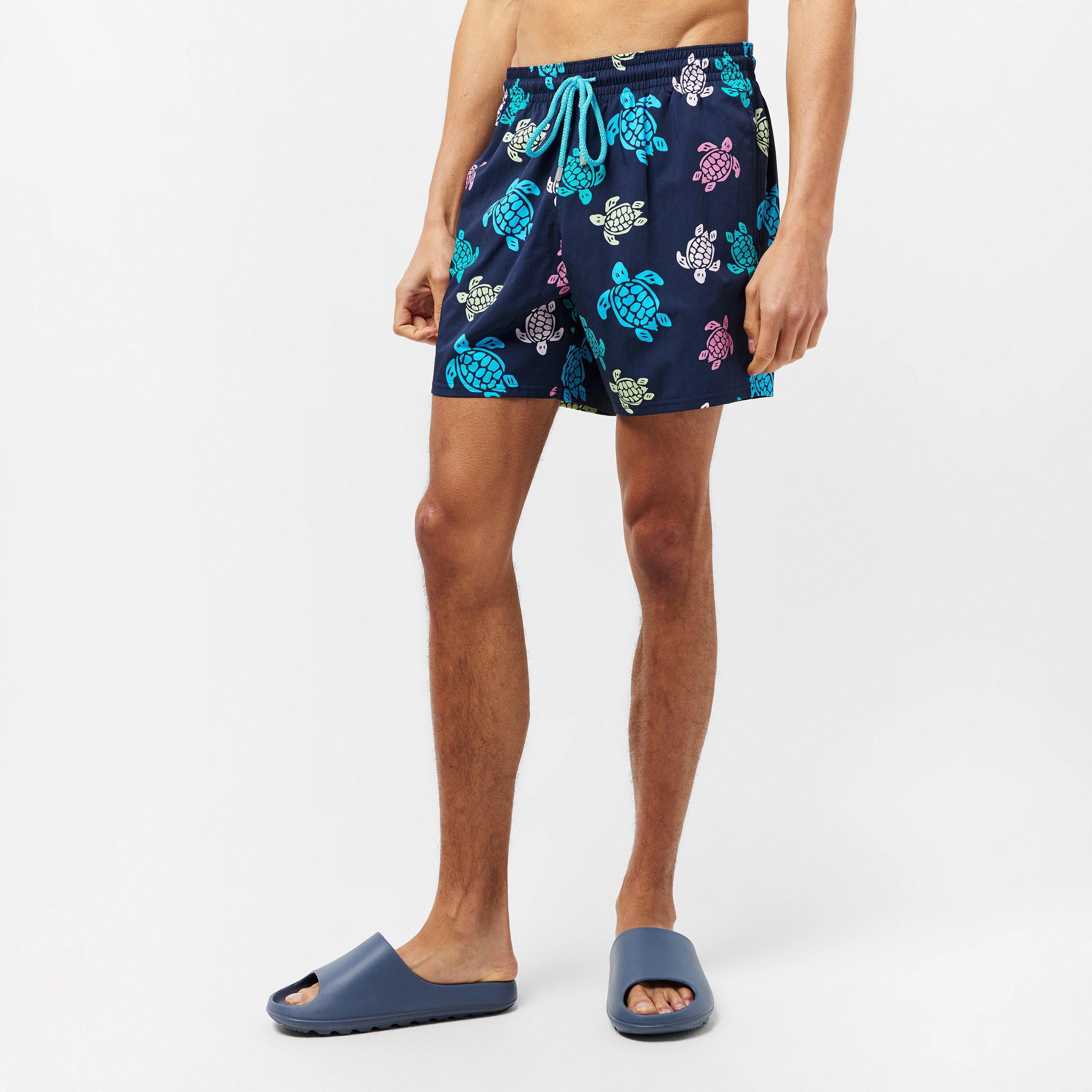 Bleu Marine 390 - Vilebrequin - Men's Large Turtle Swim Shorts - 3