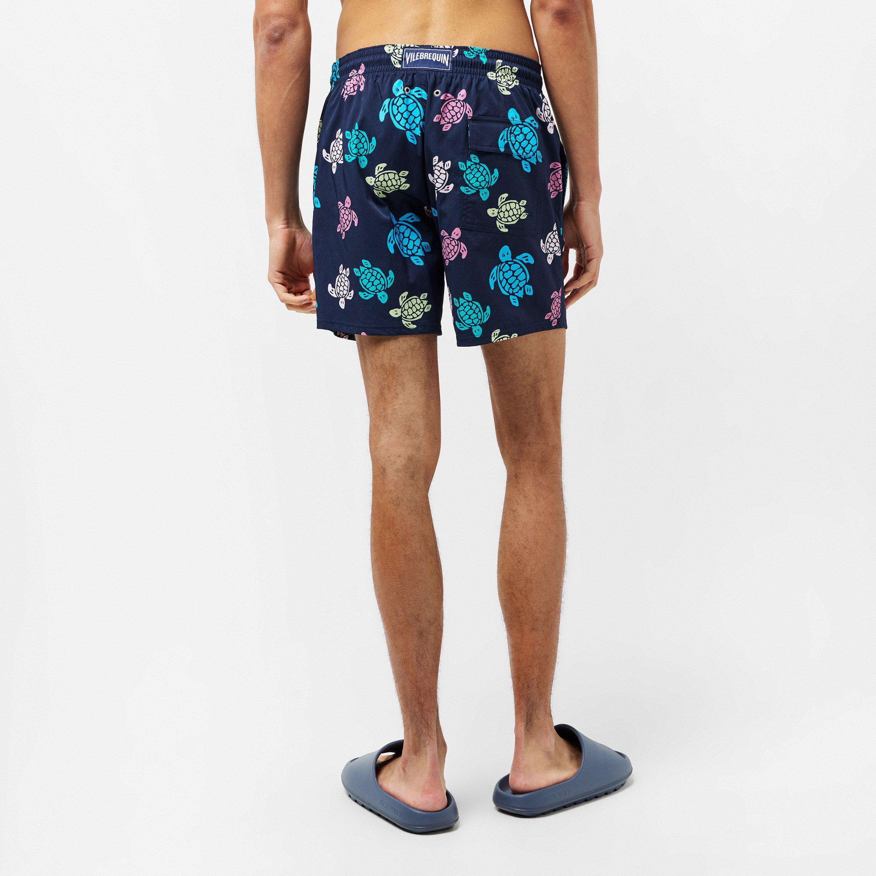 Bleu Marine 390 - Vilebrequin - Men's Large Turtle Swim Shorts - 4
