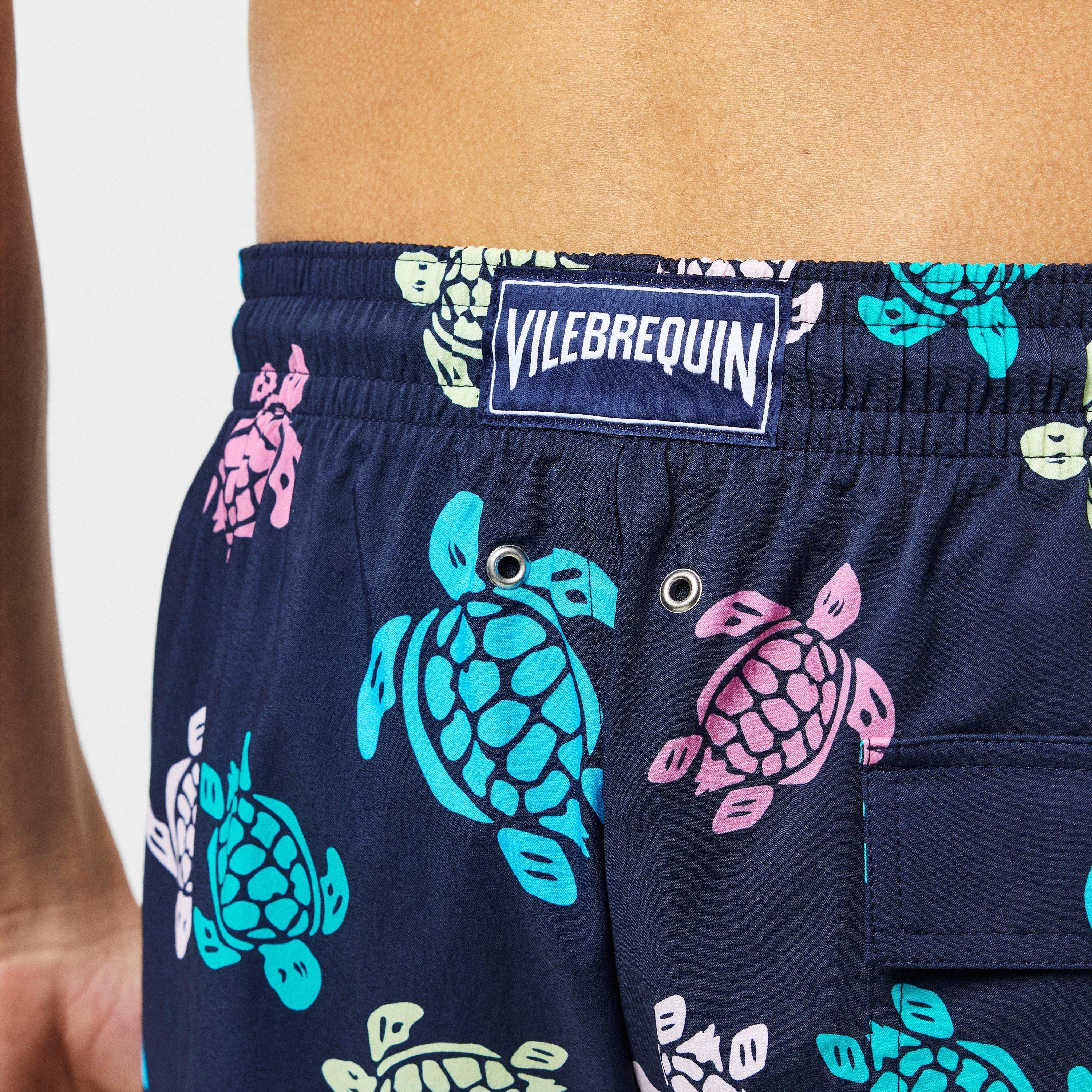Bleu Marine 390 - Vilebrequin - Men's Large Turtle Swim Shorts - 5