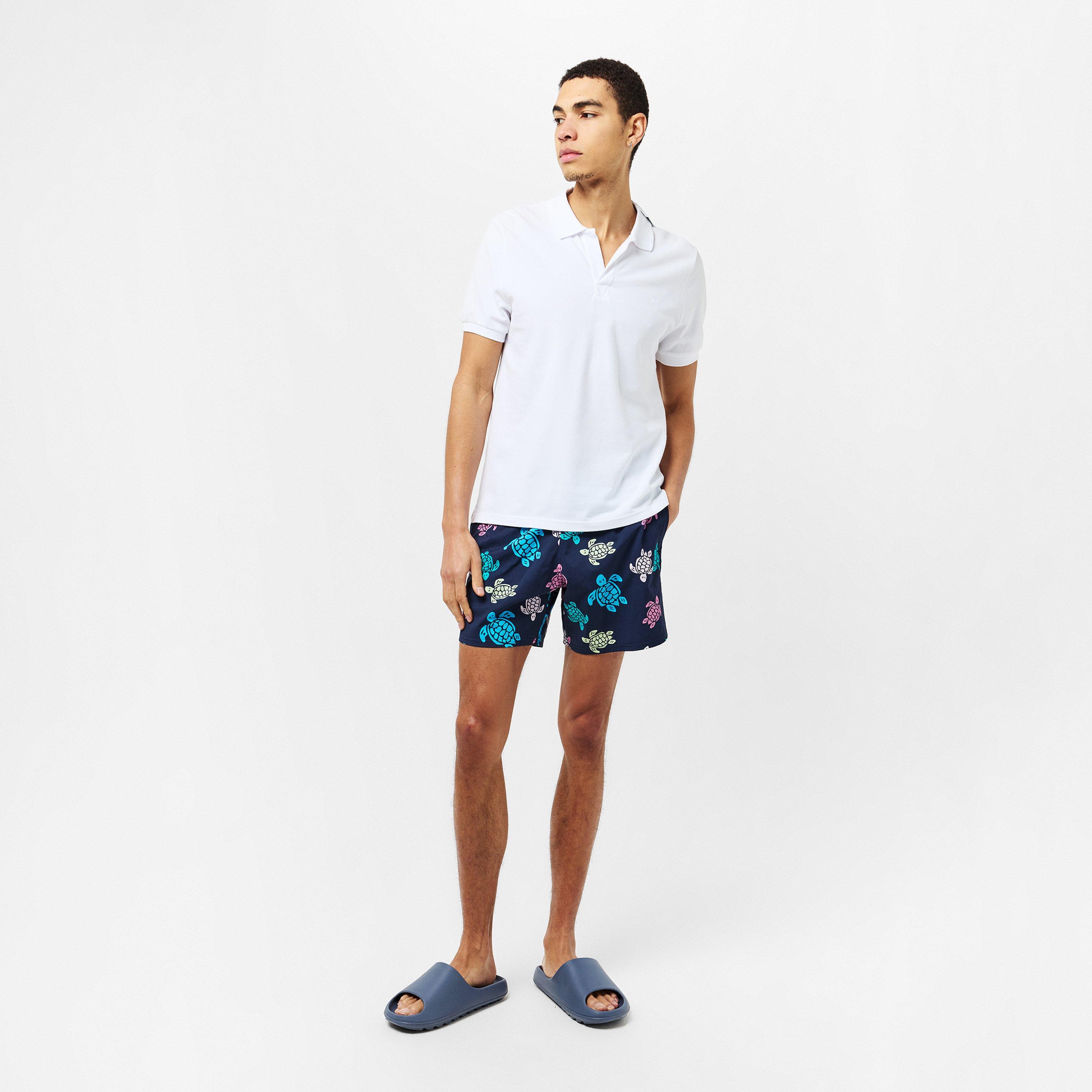 Bleu Marine 390 - Vilebrequin - Men's Large Turtle Swim Shorts - 6