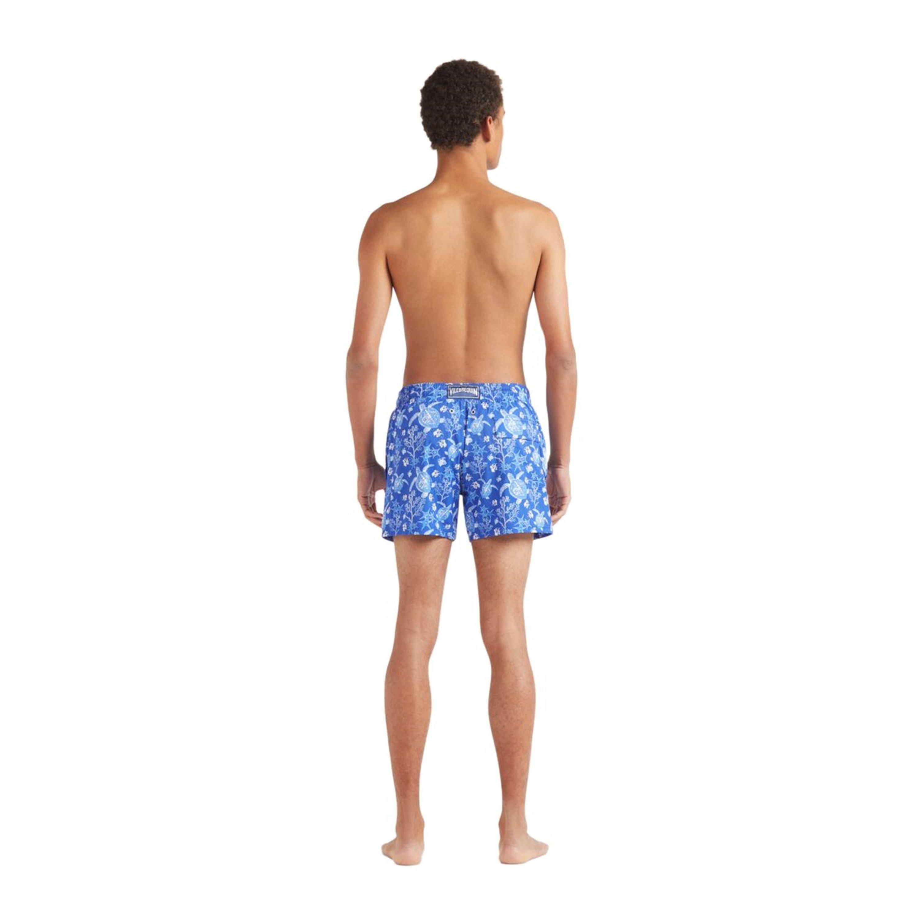 Blue/Lght Blue - Vilebrequin - Men's VQuin Moorise Swim Shorts - 4