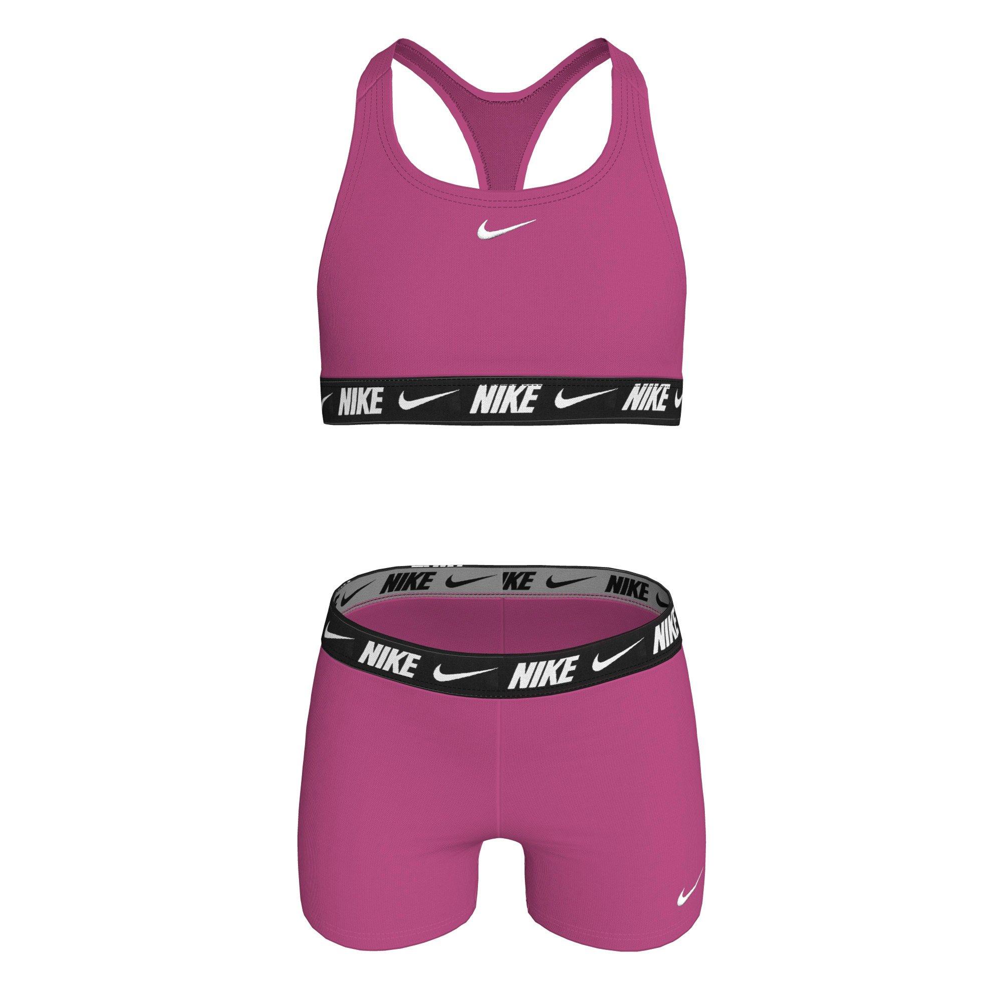 Desert Pink - Nike - Swim Logo Tape Nike Swim Big Kids (Girls) Racerback Bikini & Short Set - 2