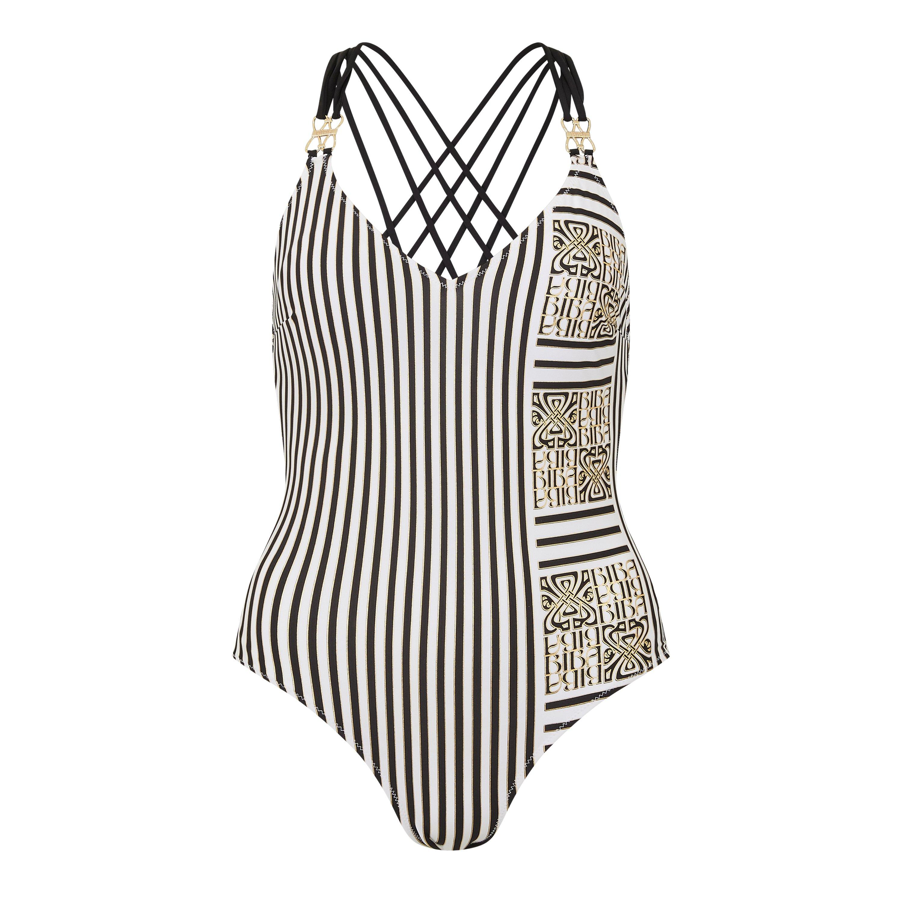 Logo Stripe - Biba - Women's Kayla Plunge Swimsuit - 1