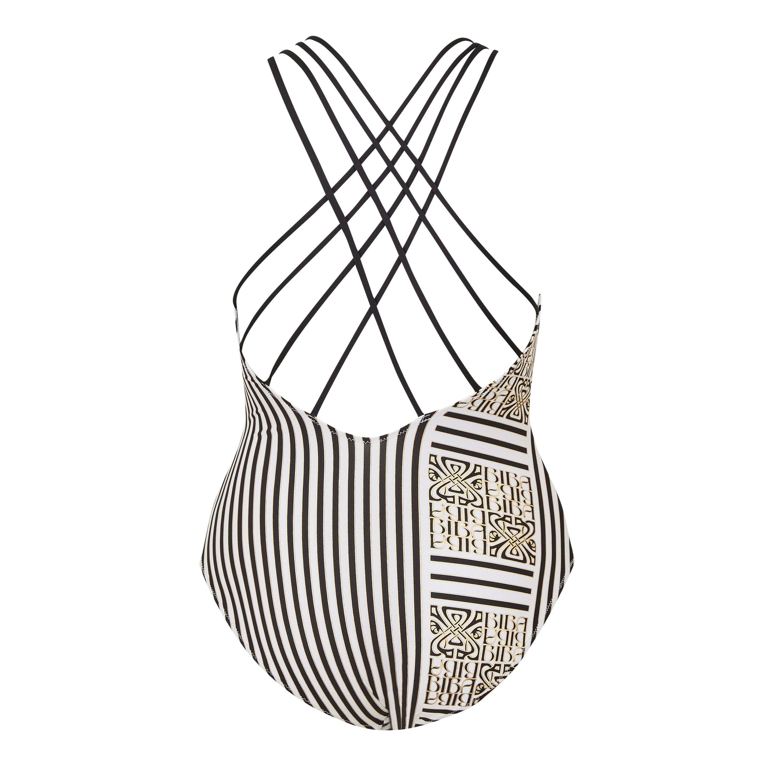 Logo Stripe - Biba - Women's Kayla Plunge Swimsuit - 2