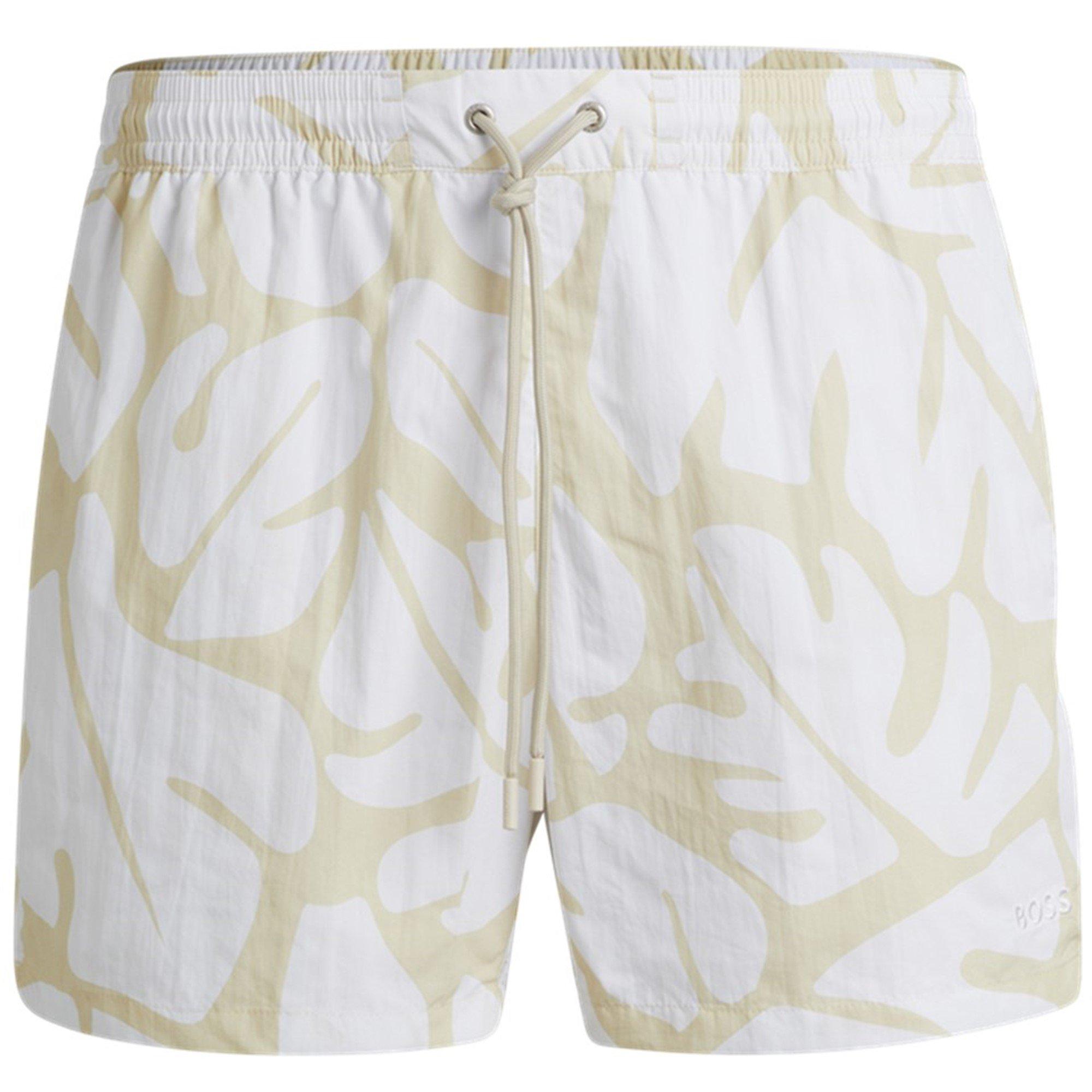 Open White - Boss - Men's Bari Swim Shorts, Comfortable Elasticated Waist - 1