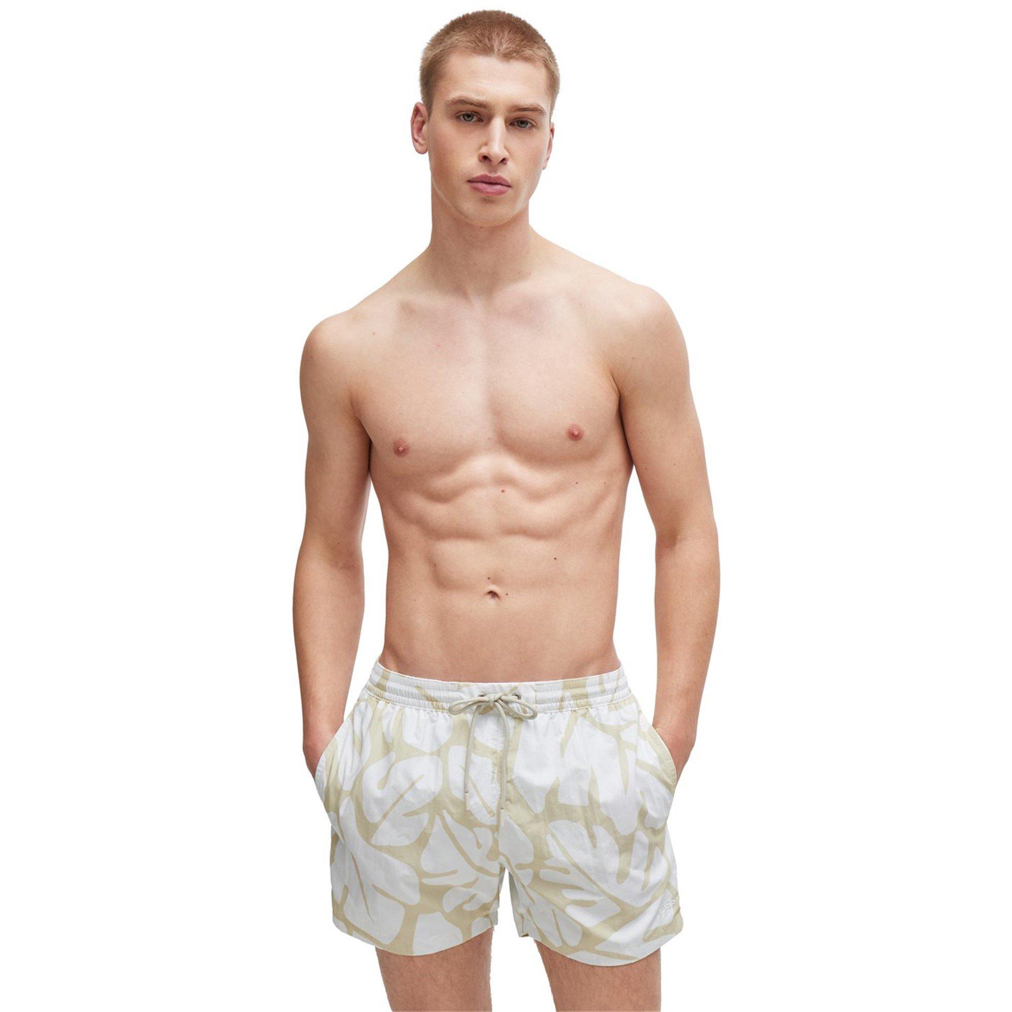 Open White - Boss - Men's Bari Swim Shorts, Comfortable Elasticated Waist - 2