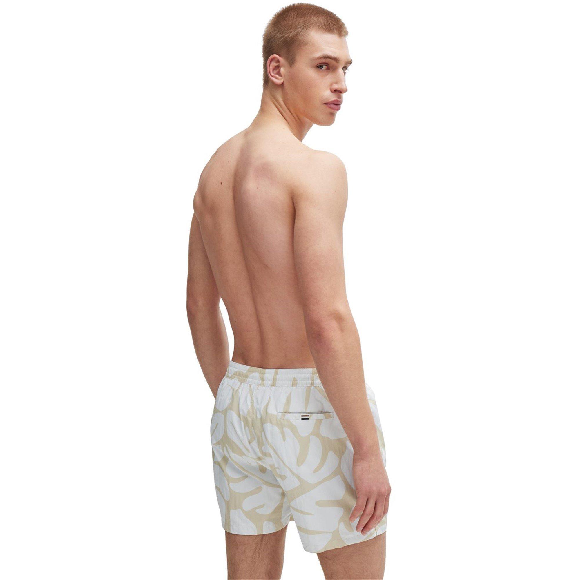 Open White - Boss - Men's Bari Swim Shorts, Comfortable Elasticated Waist - 3