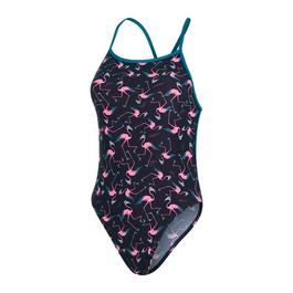 Speedo Flamingo Flare Allover Vback Swimsuit