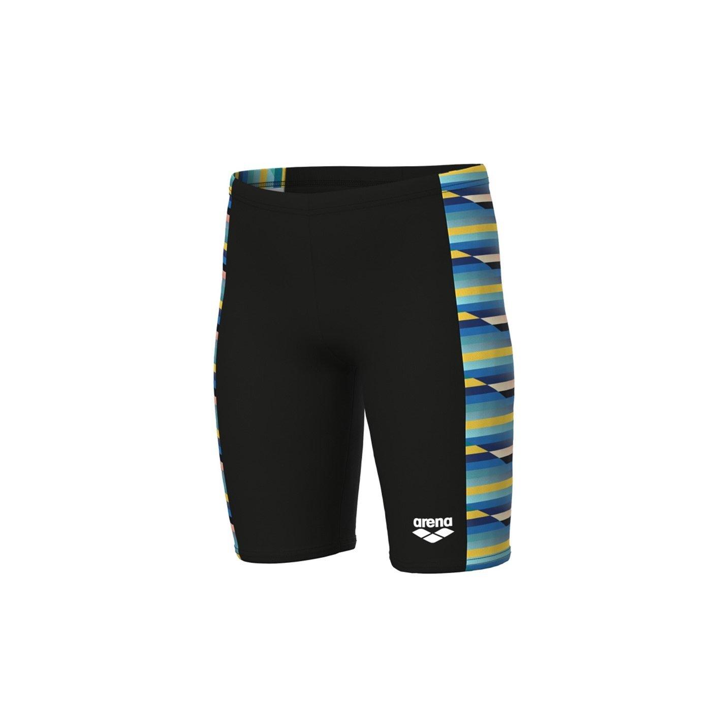 Arena Boys Racing Stripe Swim Jammer - Black/ - 13 (XL)