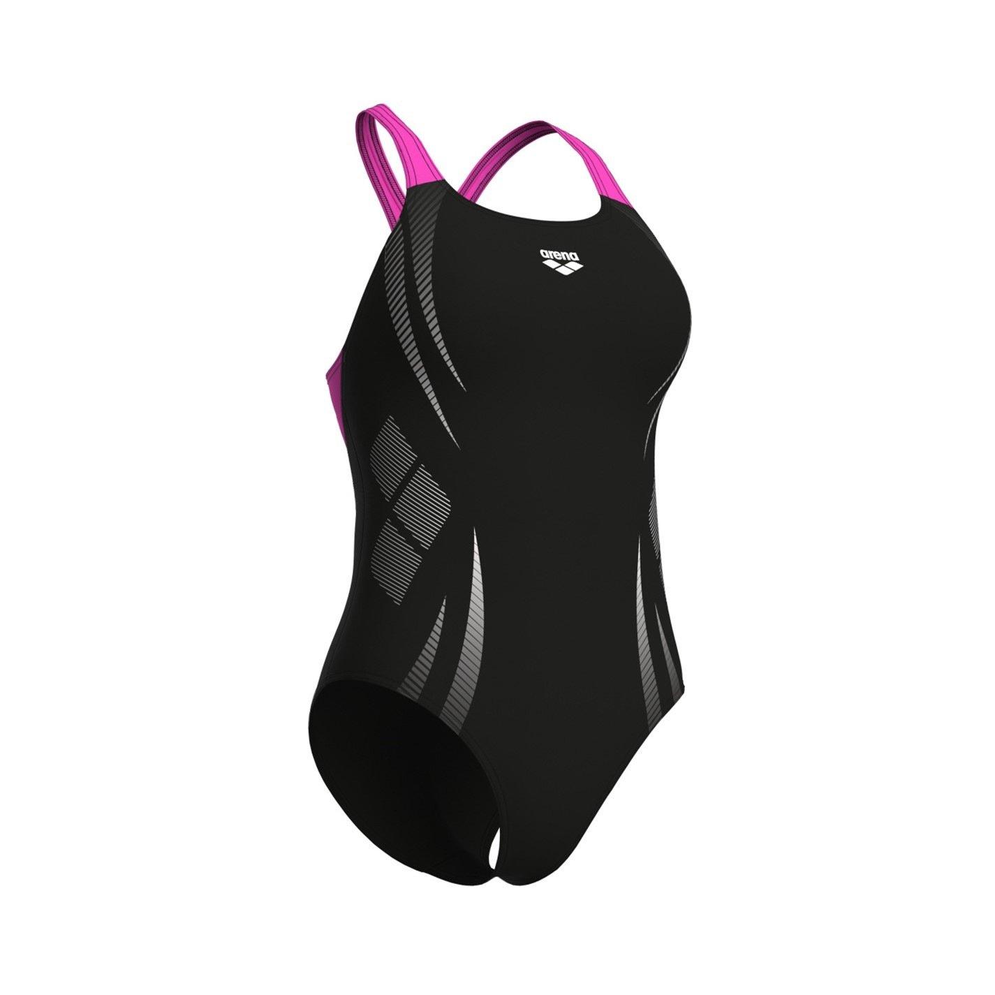 Black/Pink - Arena - Womens Poseidonia Swim Pro Back Swimsuit - 4