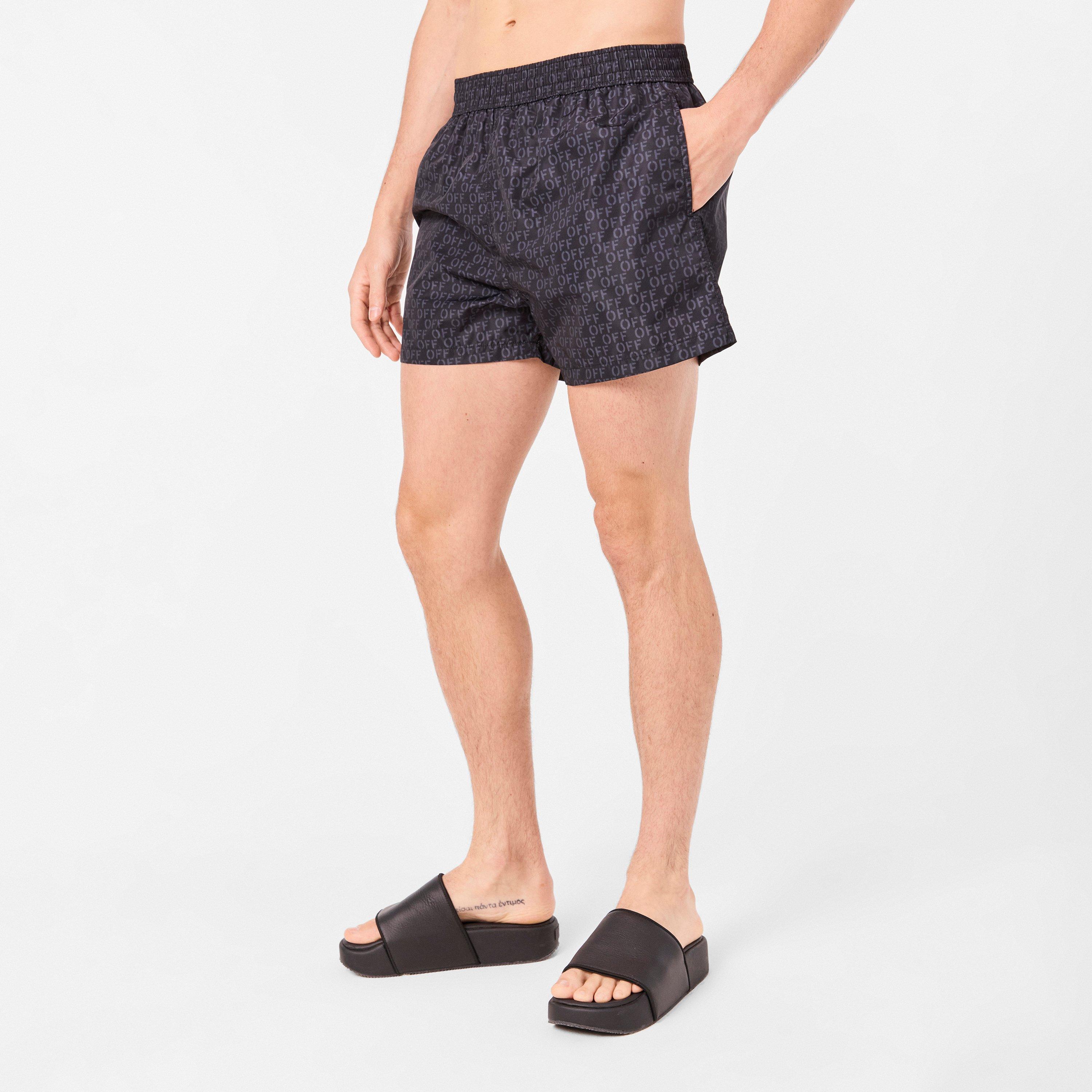 Black - Off White - Men's Swim Shorts - 3