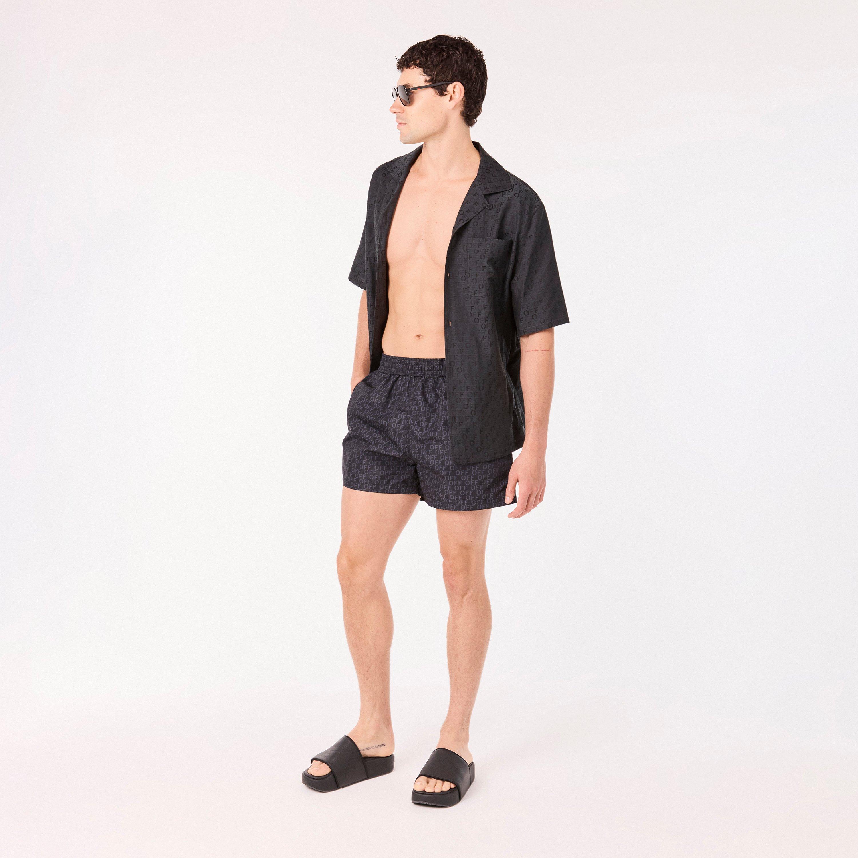 Black - Off White - Men's Swim Shorts - 6