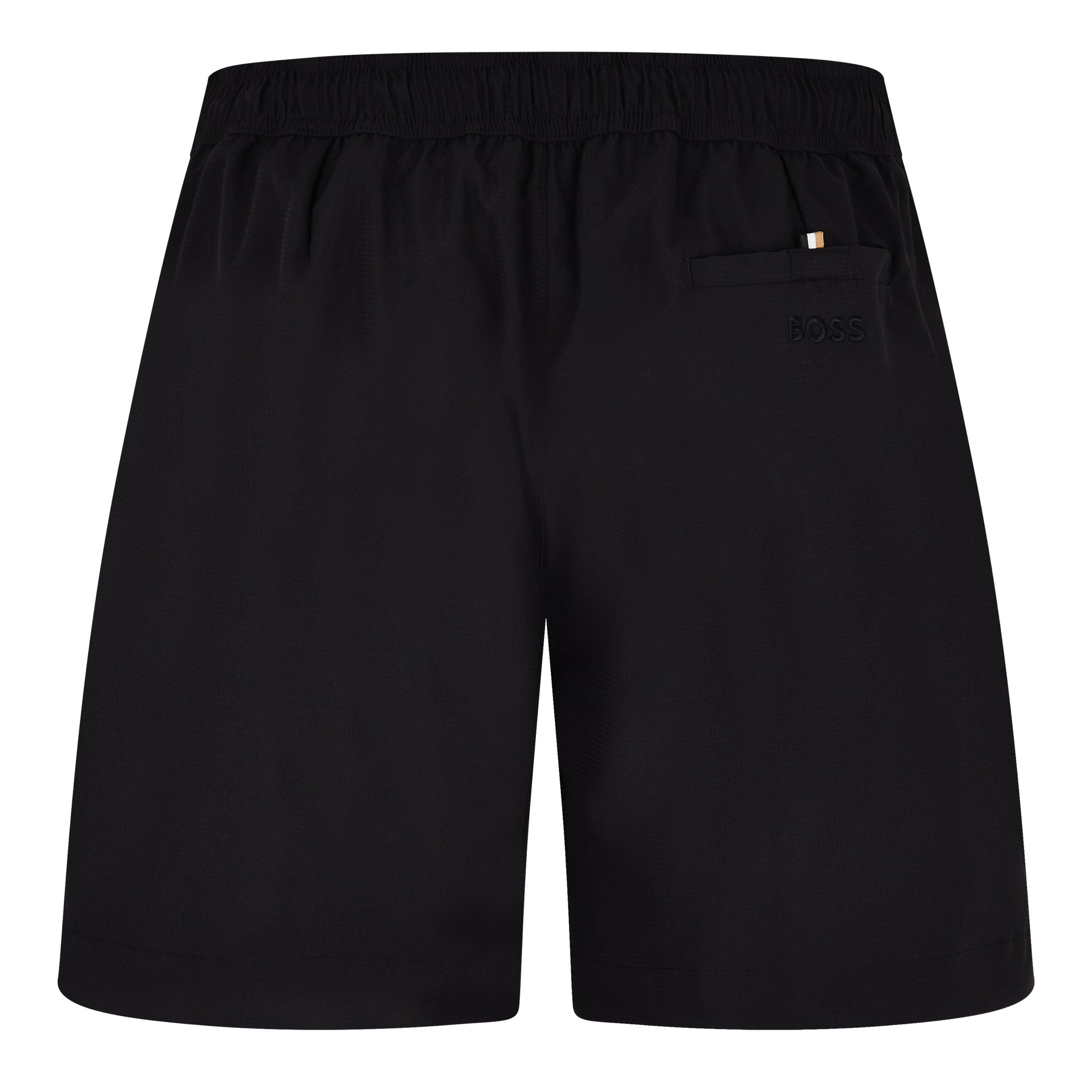 Black - Boss - Men's Dean Swim Shorts, Comfortable Elasticated Waist - 2