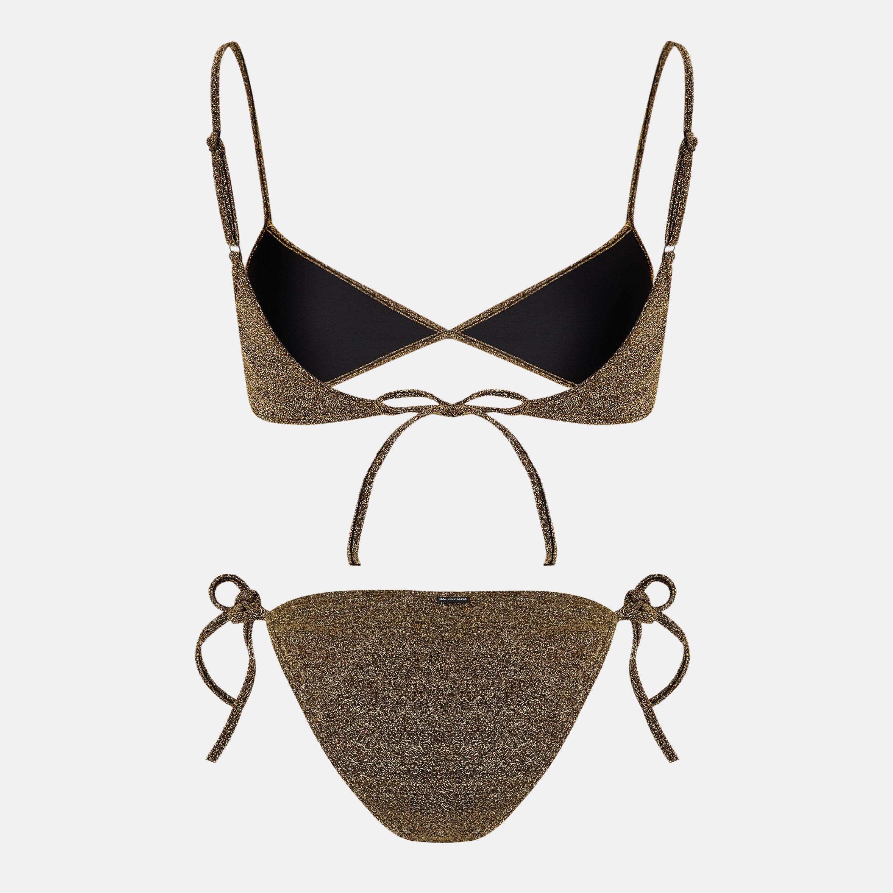 Gold/Black - Balenciaga - Women's Bikini Set - 2