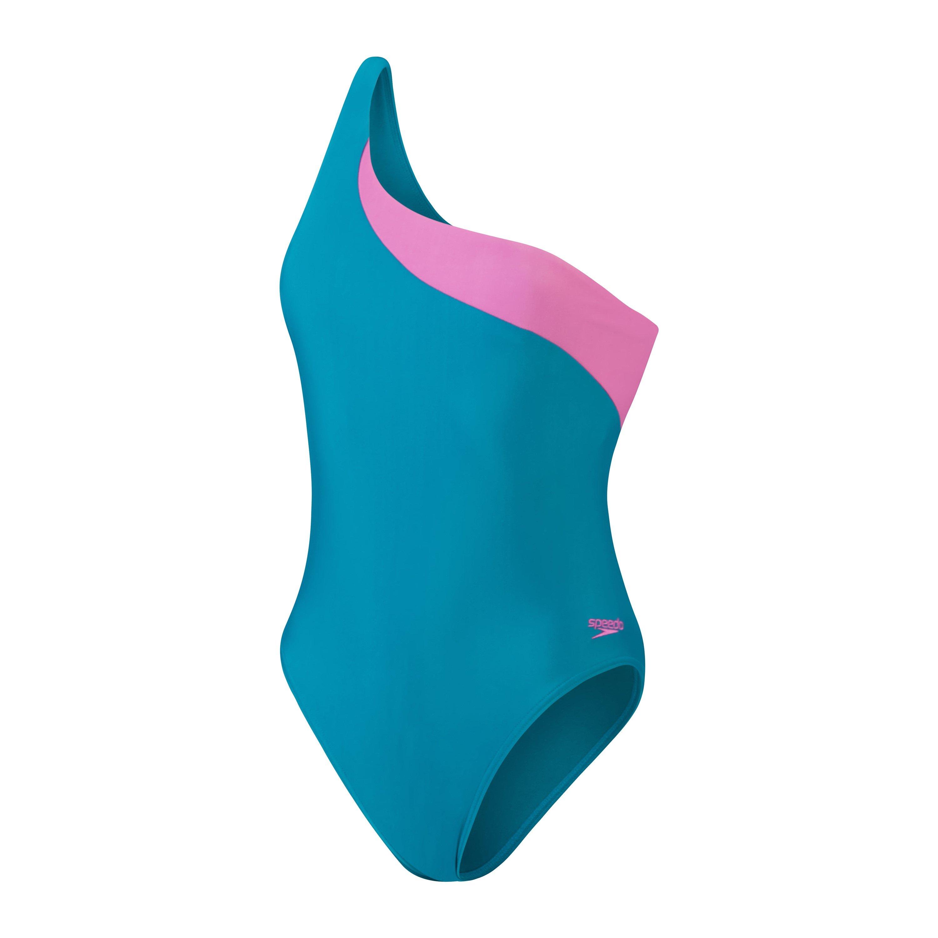 Green/Pink - Speedo - Women's Asymmetric One Piece Swimsuit