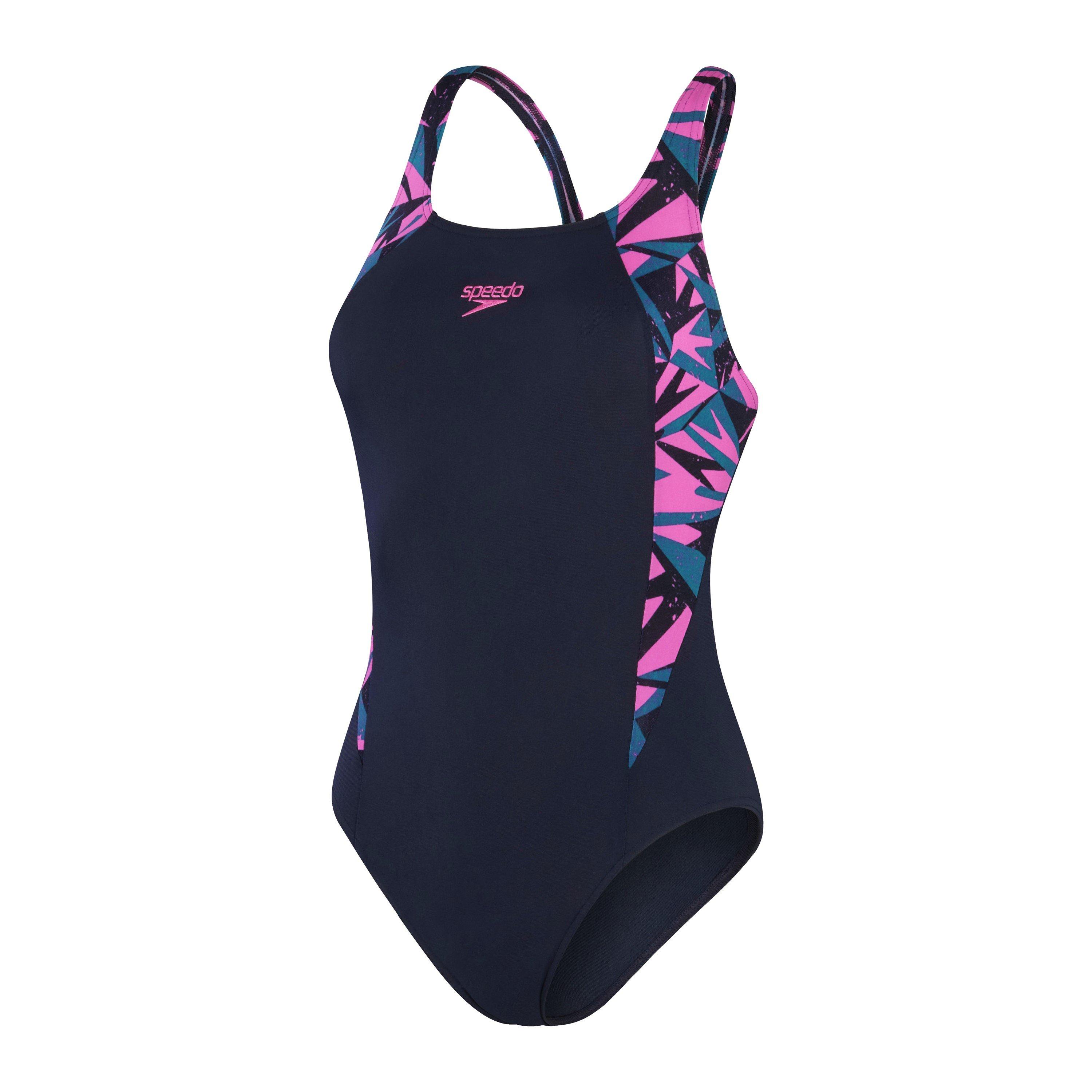 Speedo Women's Hyperboom Splice Muscleback Swimsuit - Pink/Green - 6 (2XS)