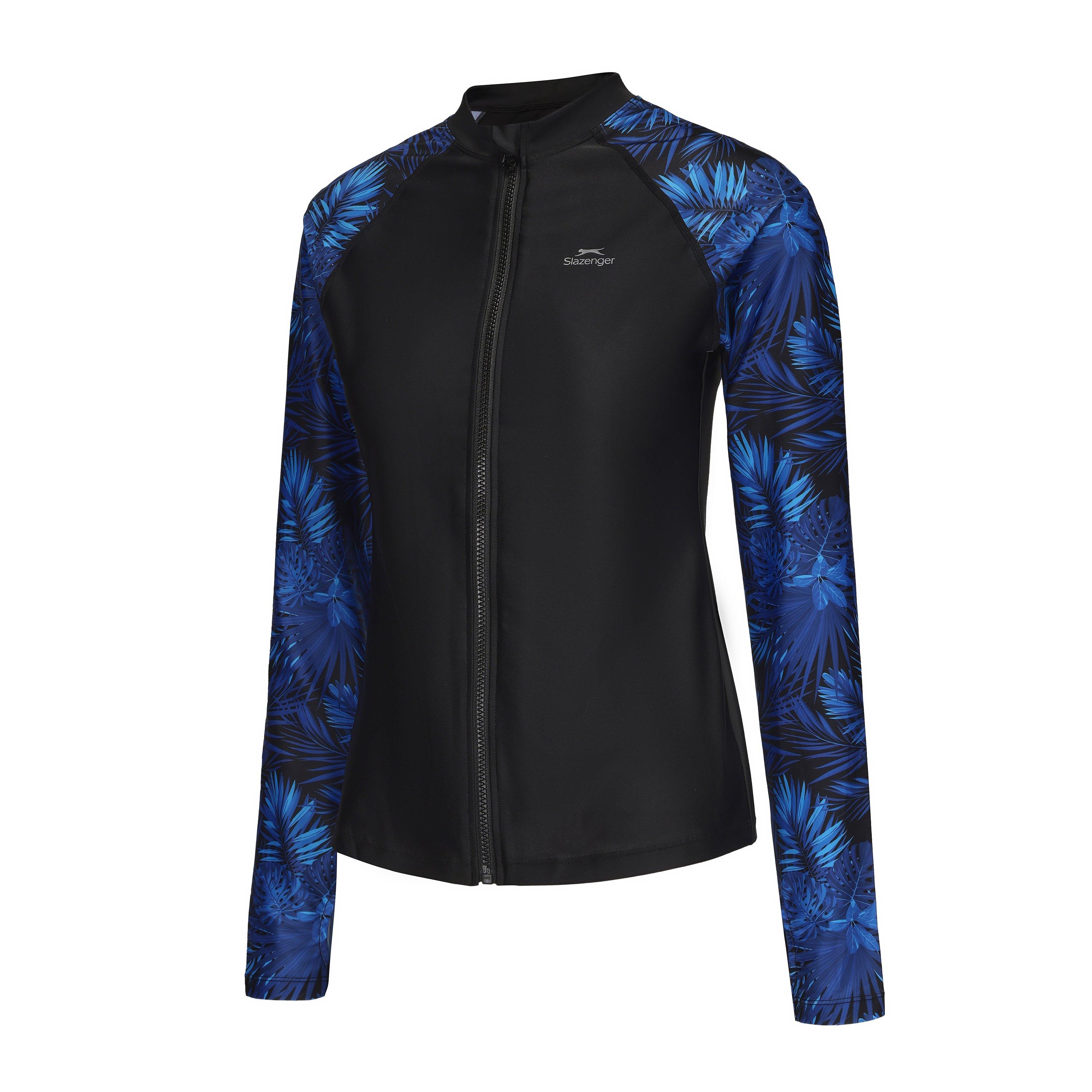 Black/Leaf AOP - Slazenger - Swim Jacket Womens - 2