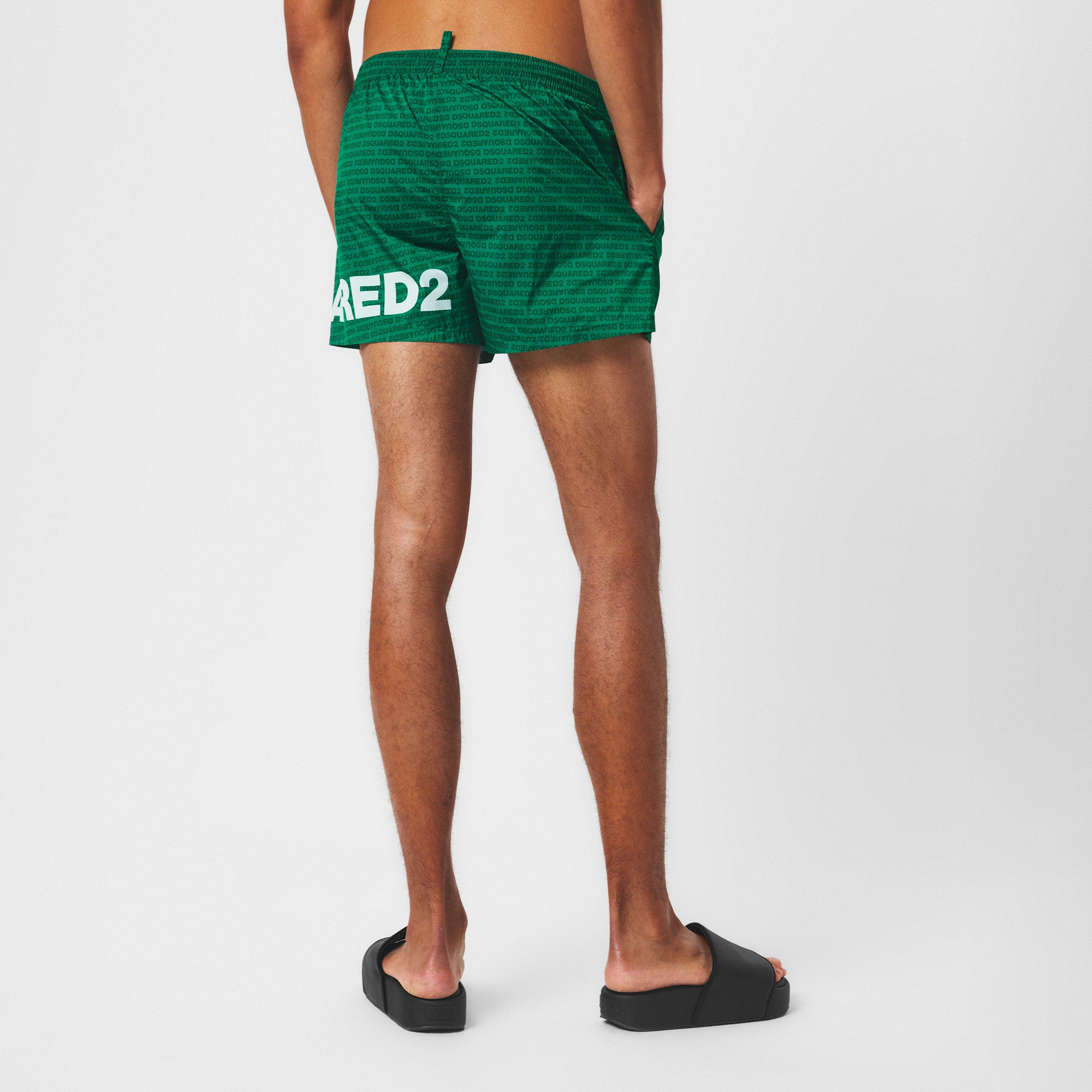 Green White - DSquared2 - Men's DSQ Heritage Quick Drying Swim Shorts - 4