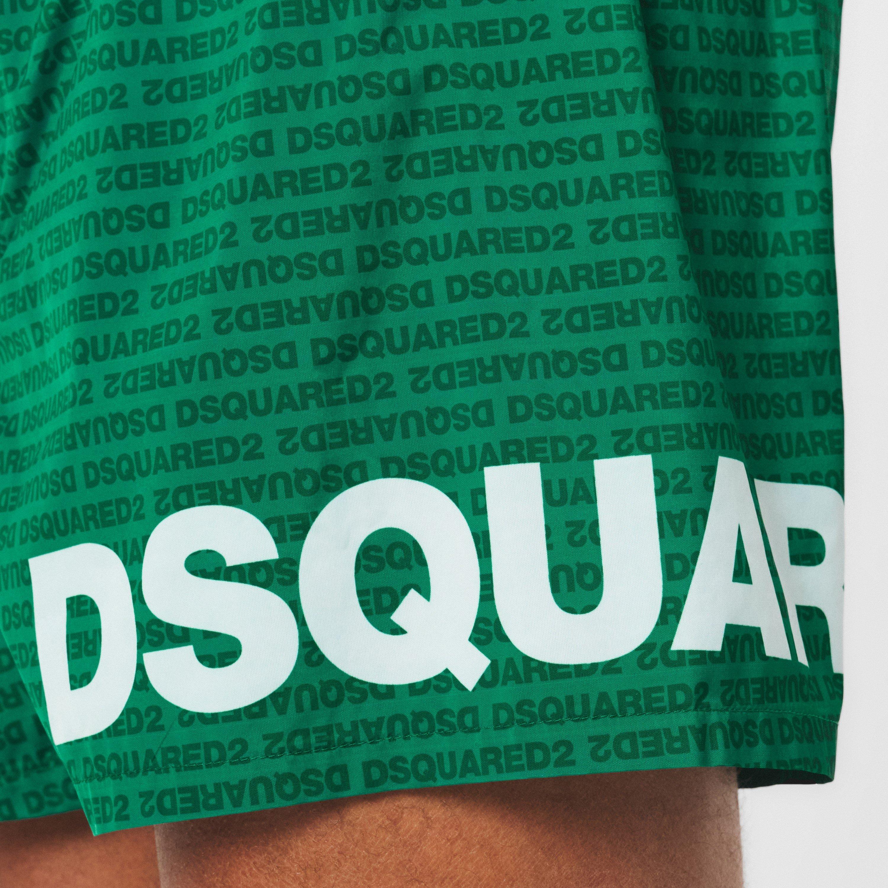 Green White - DSquared2 - Men's DSQ Heritage Quick Drying Swim Shorts - 5