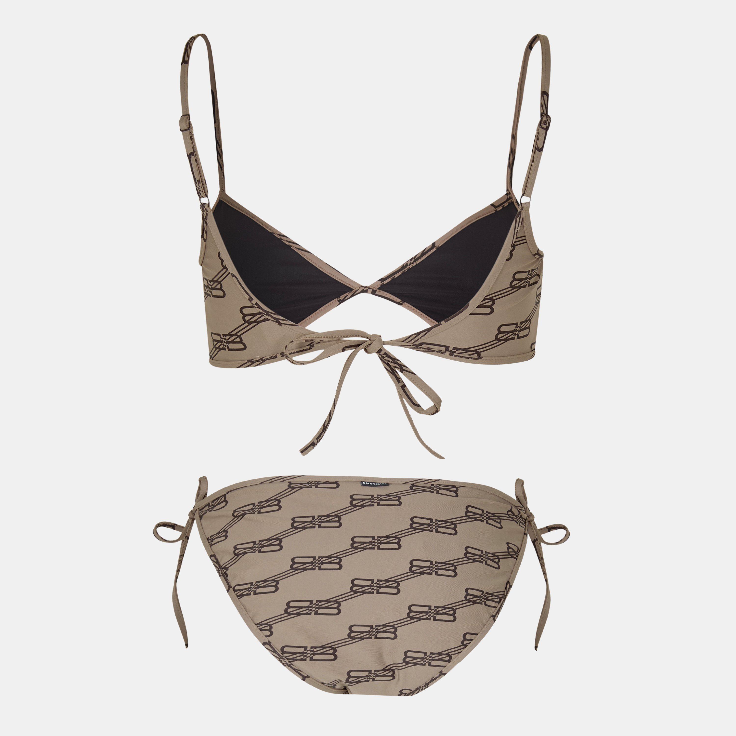 Beige/Brown - Balenciaga - Women's Bikini Set - 2