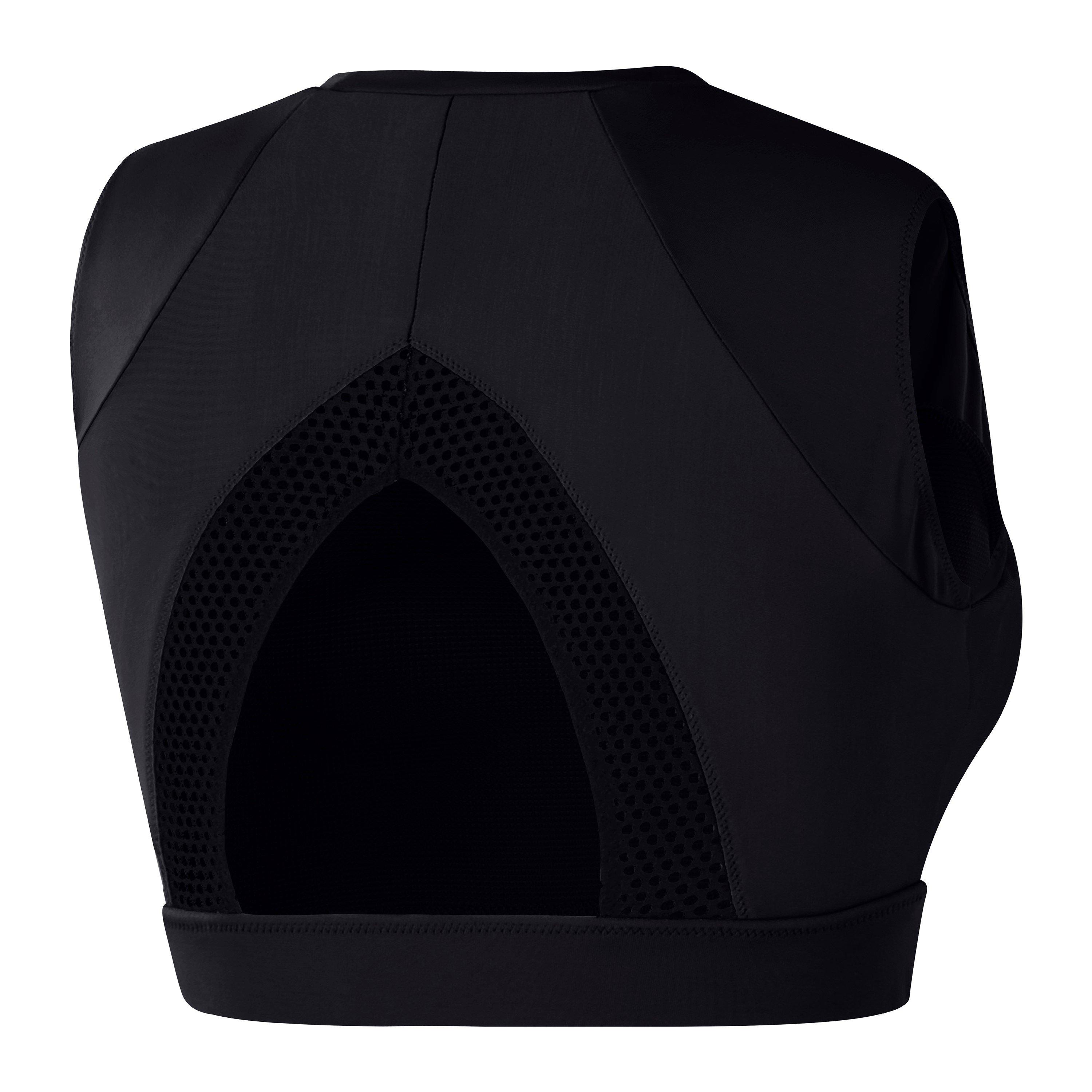 Black - Speedo - Womens Mesh Solid Crop Top - 2