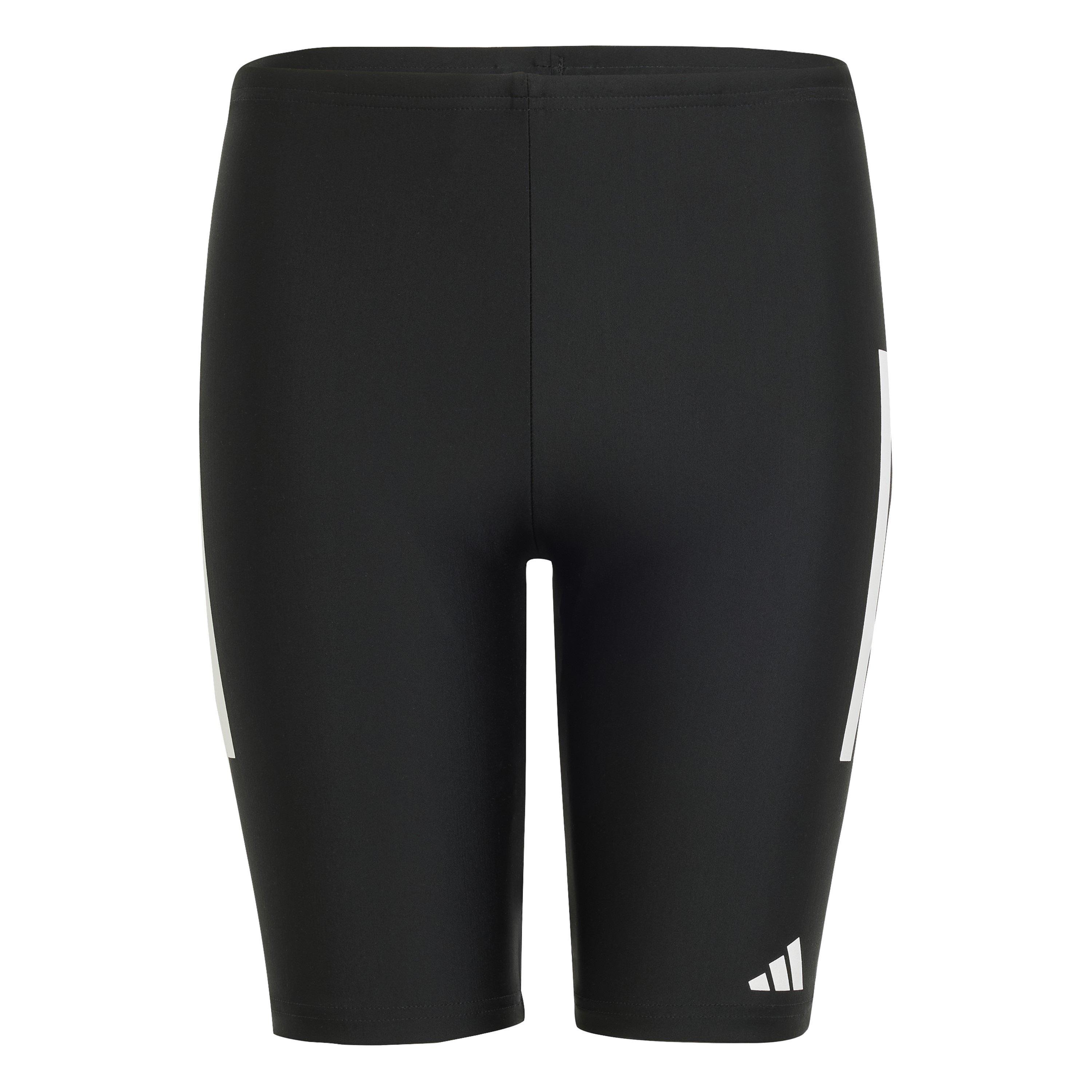 Adidas Boys Fitness 3-Stripes Swim Jammer - Black/White - 9-10 Years
