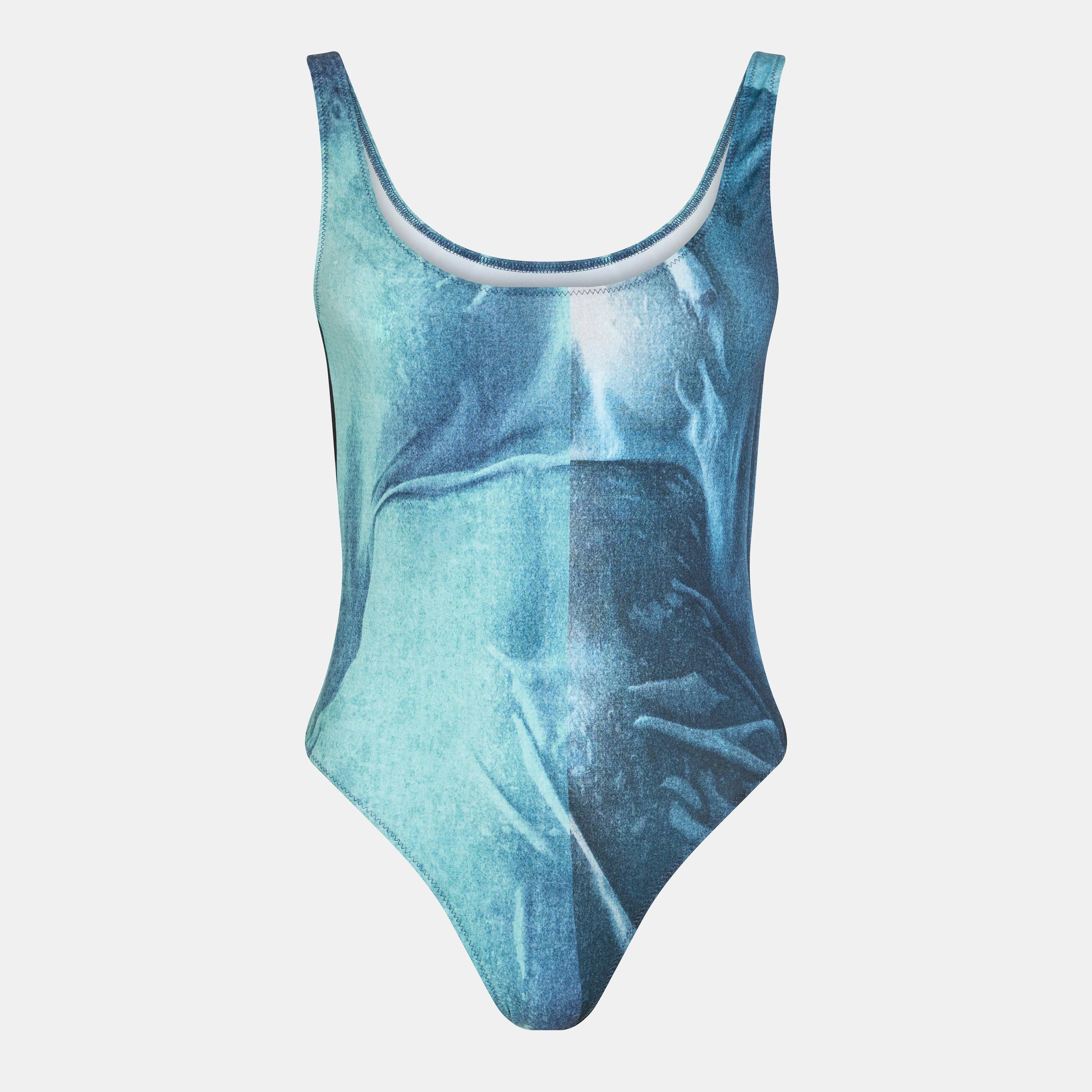 Vintage Bl - Jean Paul Gaultier - Women's Scoop Neck Swimsuit, Scoop Neck Design - 1