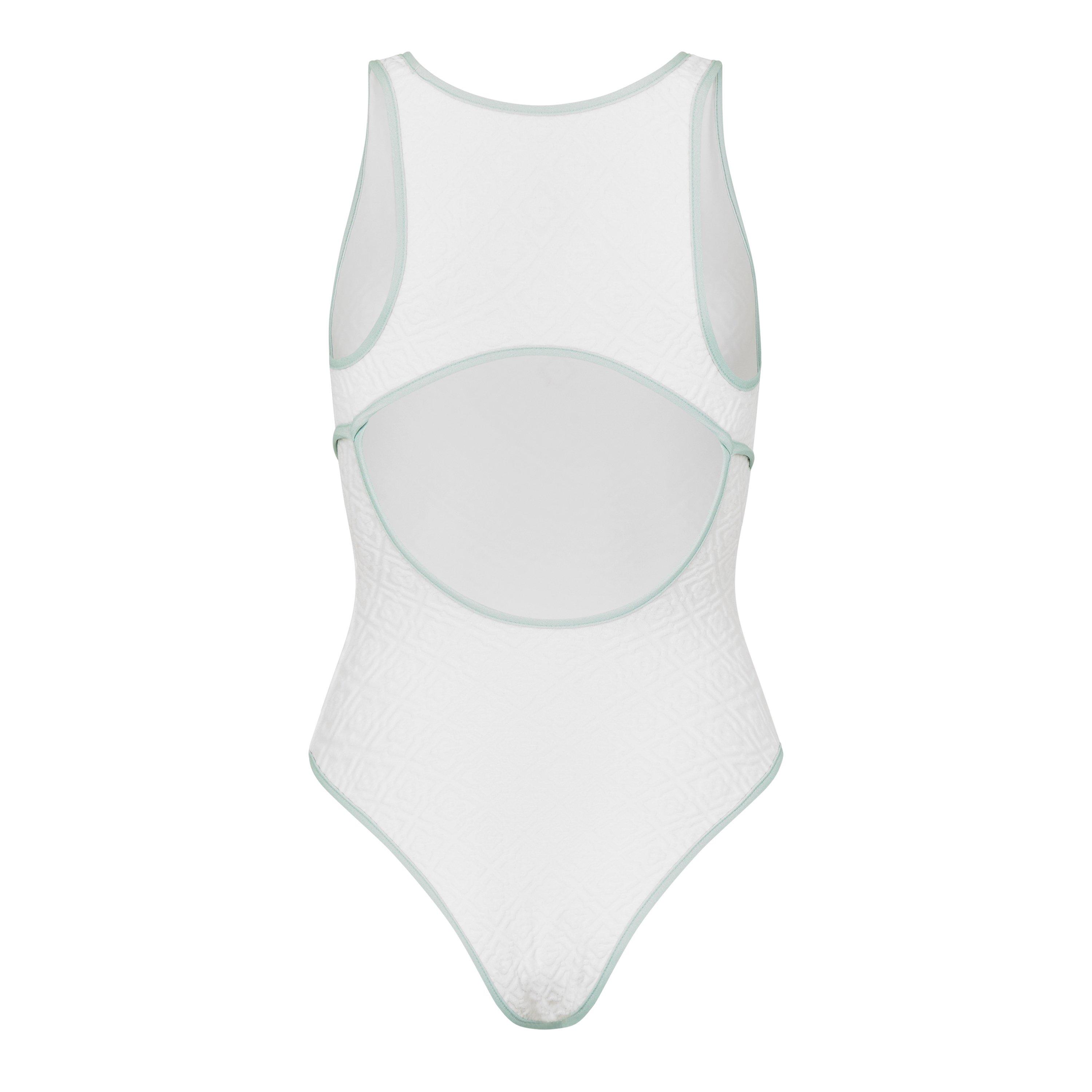 White - Casablanca - Jacquard Monogram Swimsuit - 2
