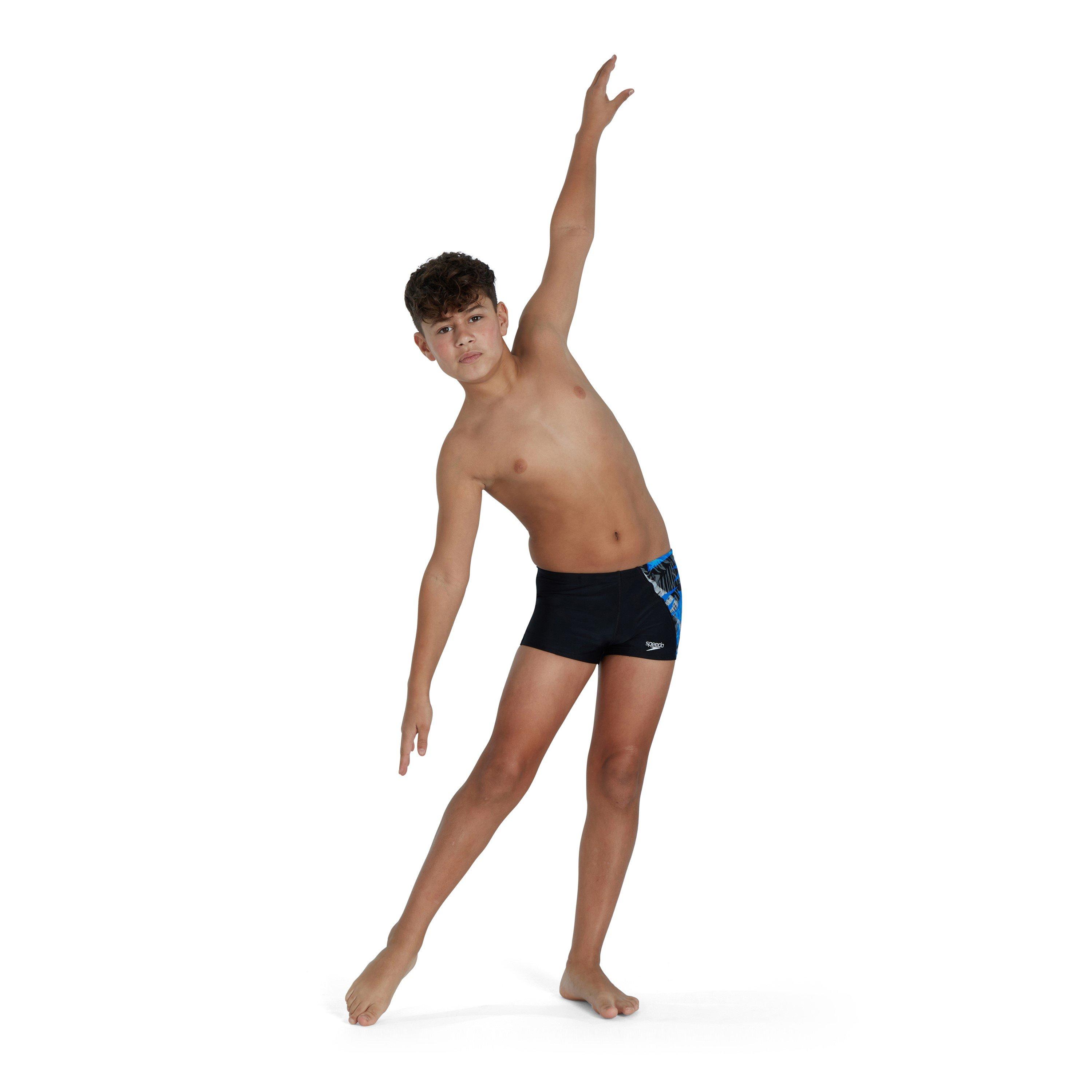 Negro/Azul - Speedo - Allover Aquashort Swim Short Boys - 6