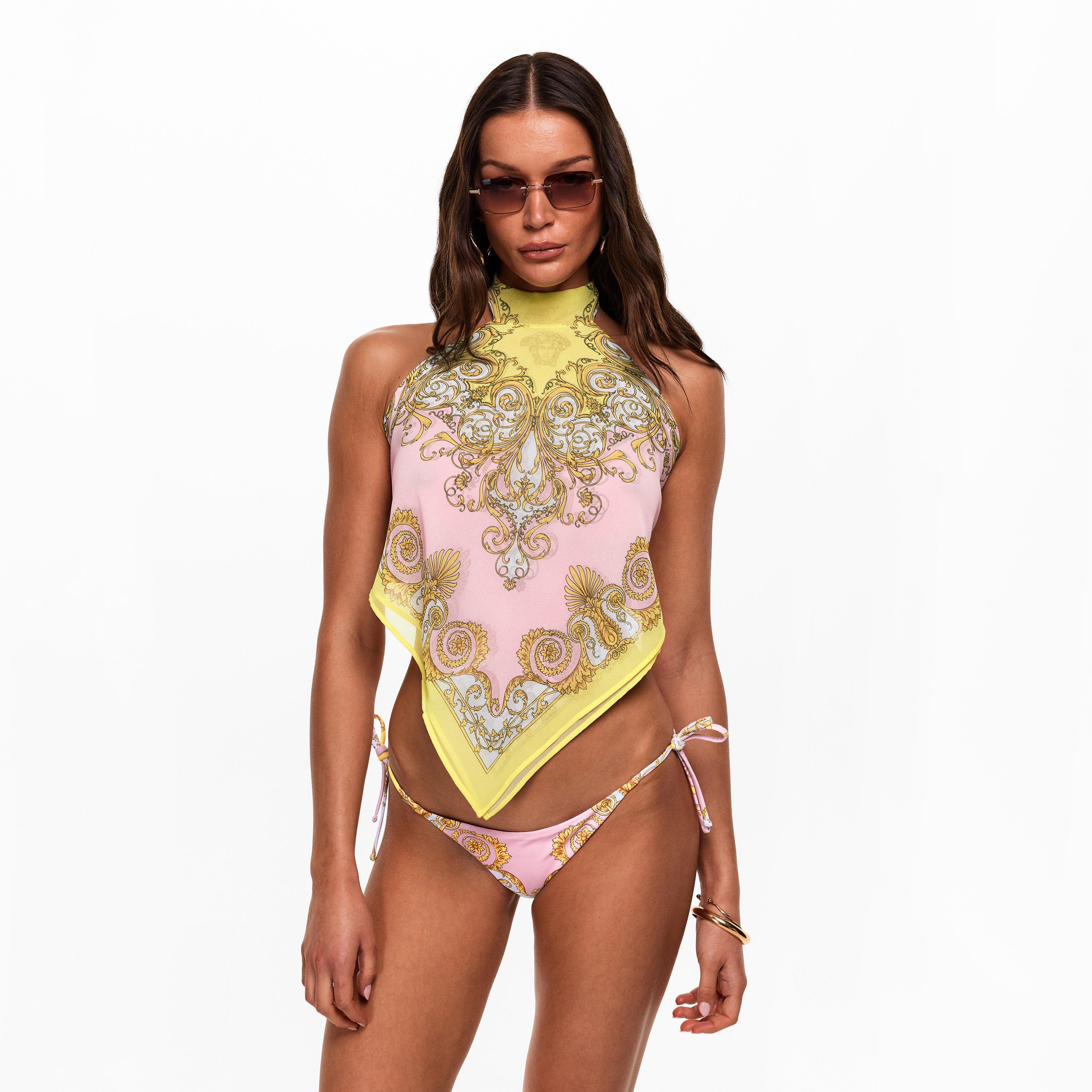 Yellow/Rose - Versace - Women's Barocco Kaftan - 3