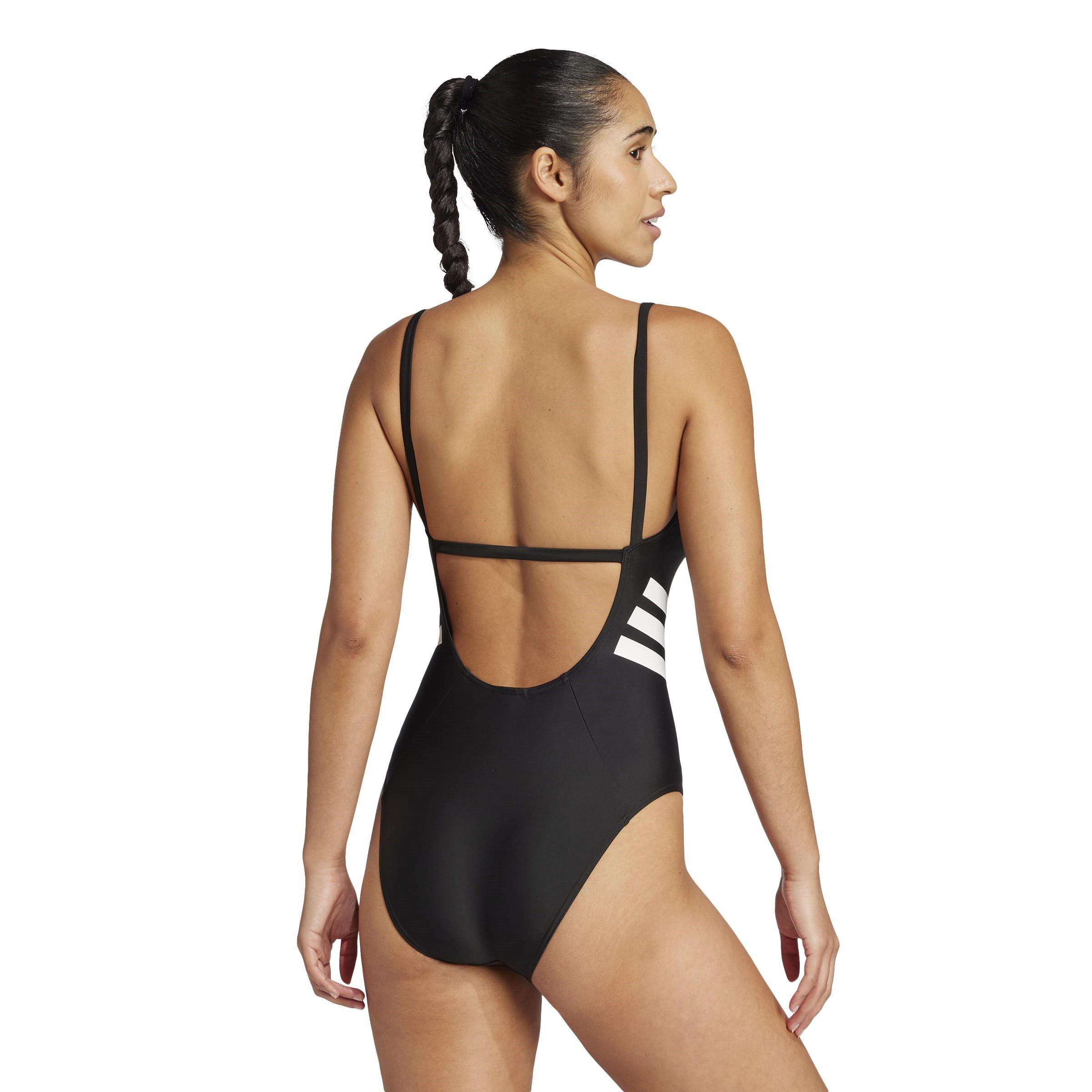 Schwarz/Weiß - adidas - 3-Stripes U-back Swimsuit Womens - 3