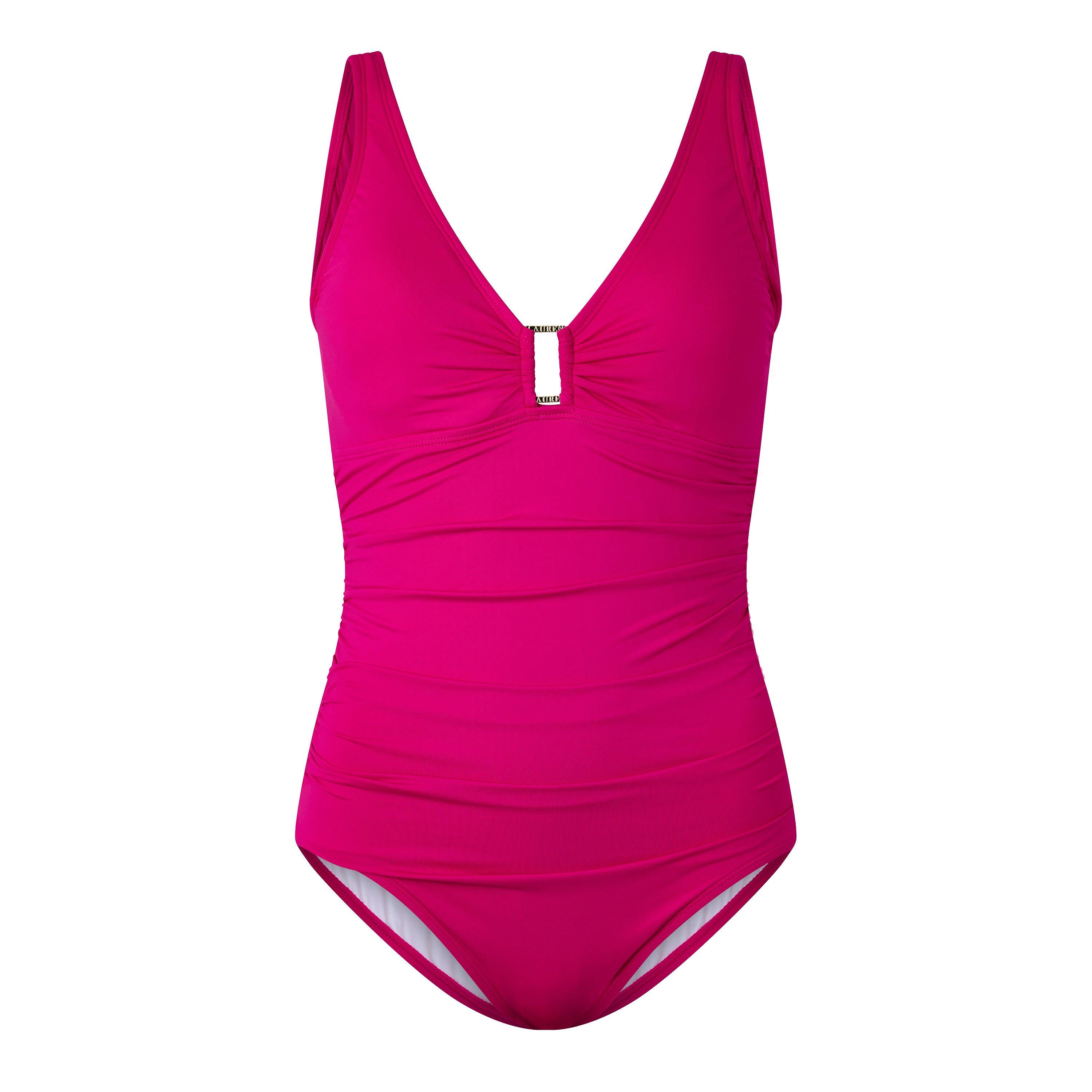 Orchid - Lauren by Ralph Lauren - Women's Ring Detail Plunge Swimsuit - 1