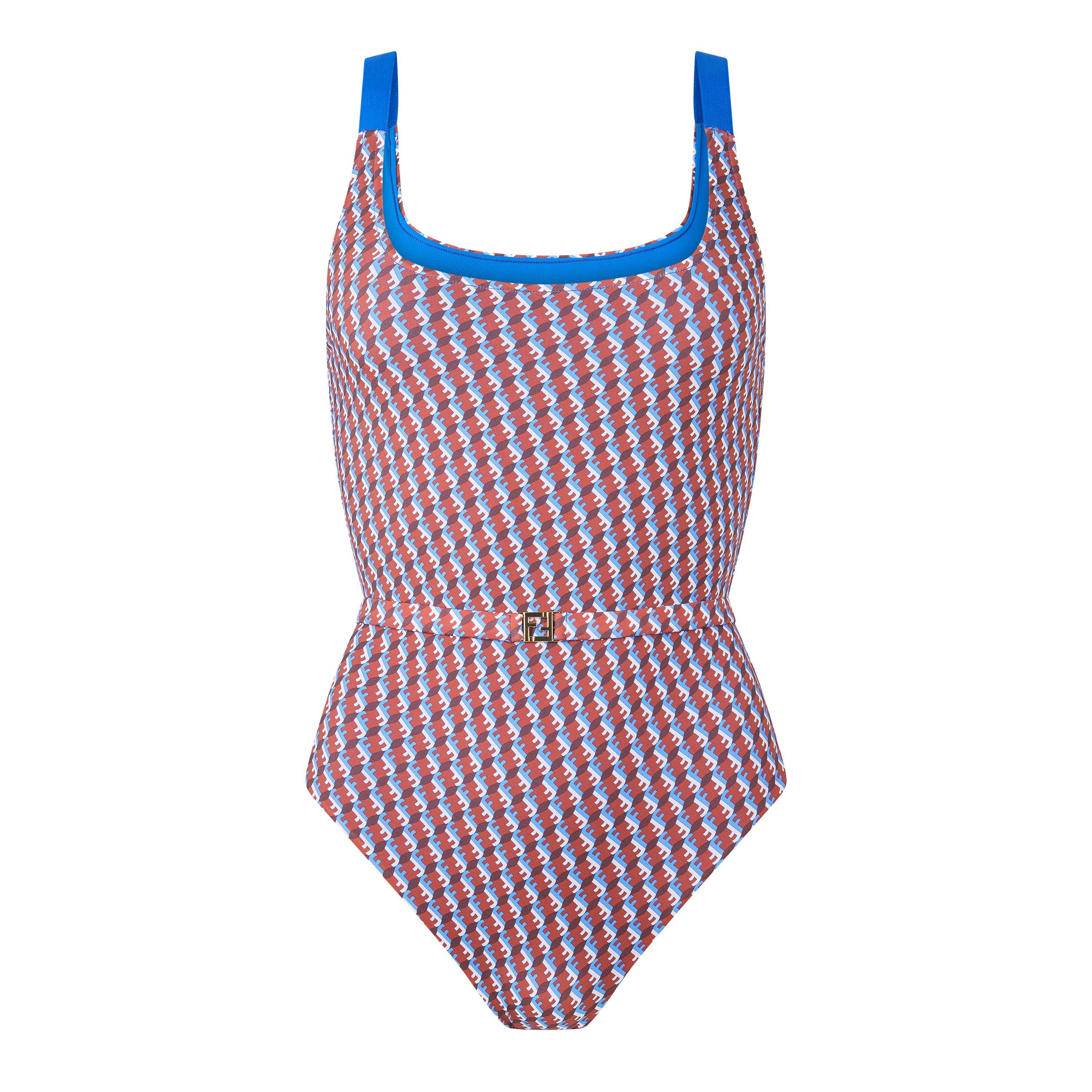 Azzurro Multi - Fendi - Women's Micro Scoop Neck Swimsuit - 1