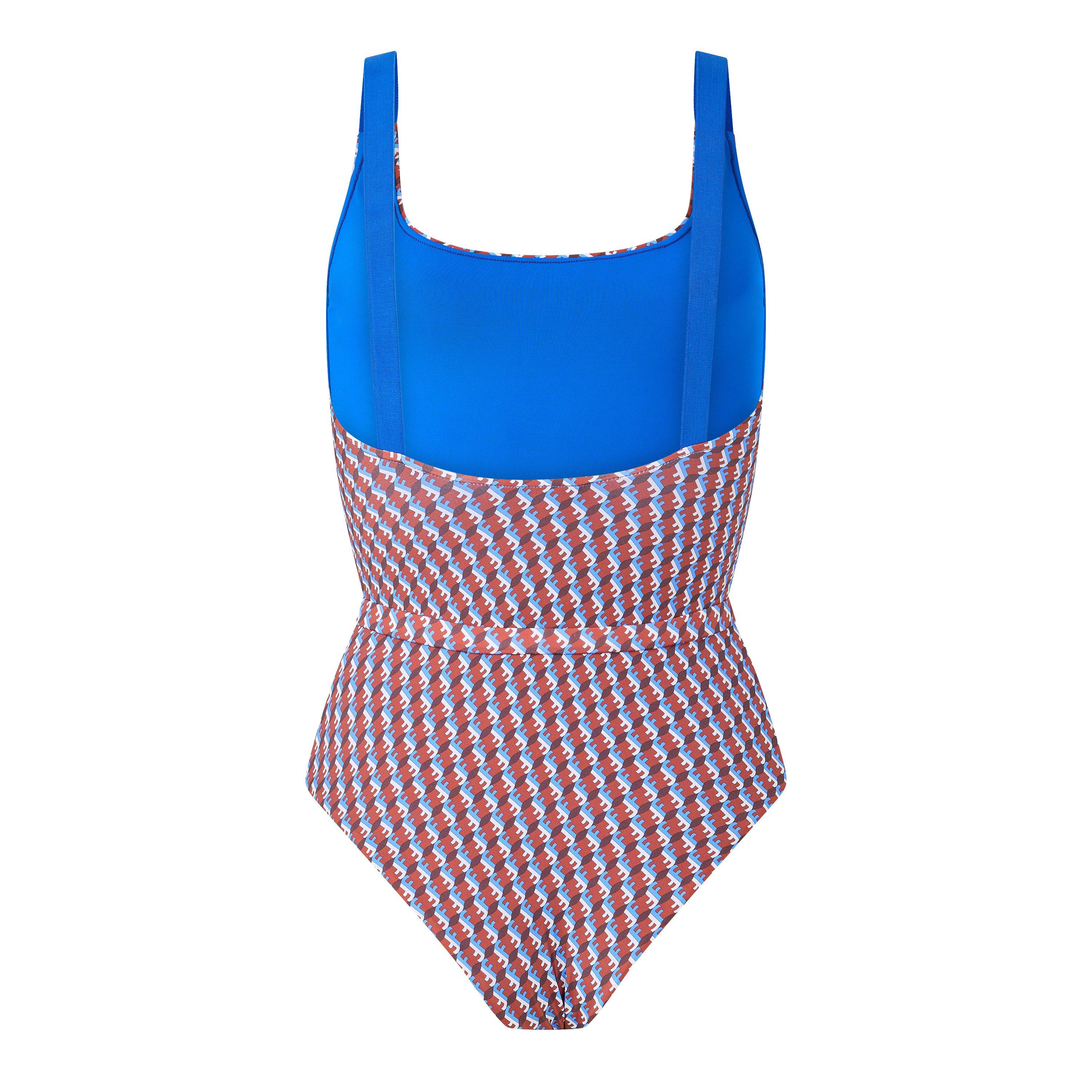 Azzurro Multi - Fendi - Women's Micro Scoop Neck Swimsuit - 2