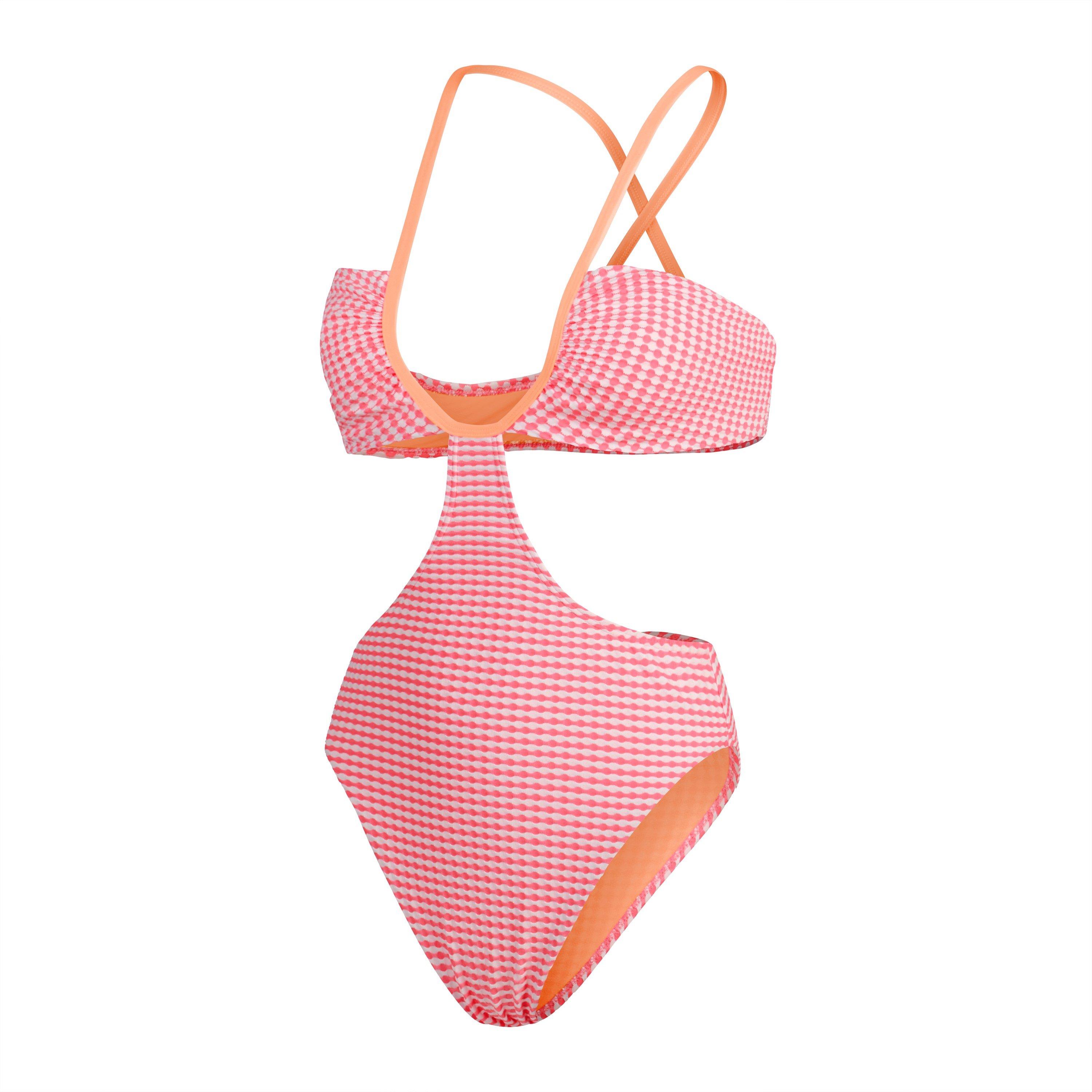 Speedo Women's Gingham Convertible One Piece Swimsuit - Light Pink - 14 (L)