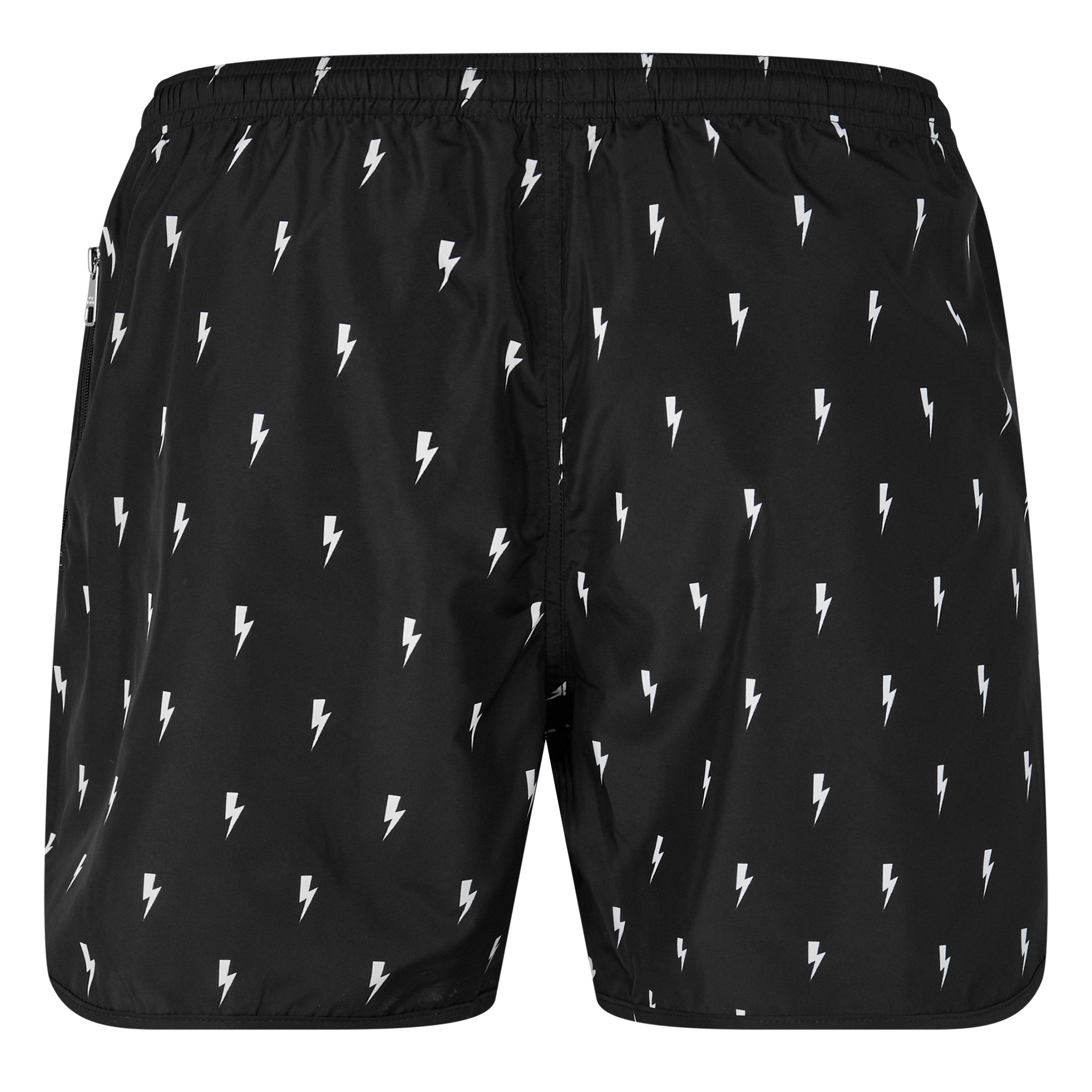 Black/White - Neil Barrett - Micro Bolt Shorts - 2