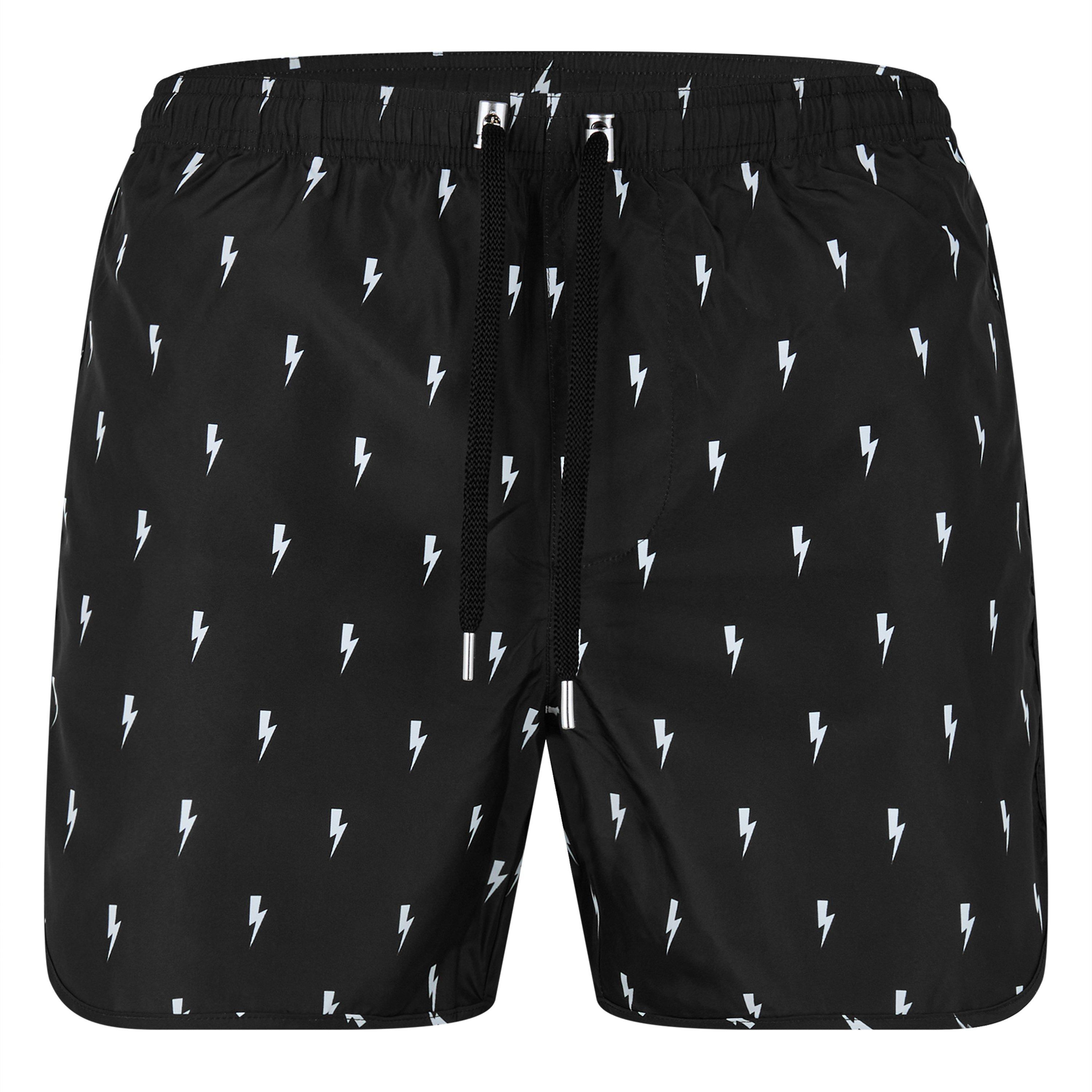 Black/White - Neil Barrett - Micro Bolt Shorts - 7