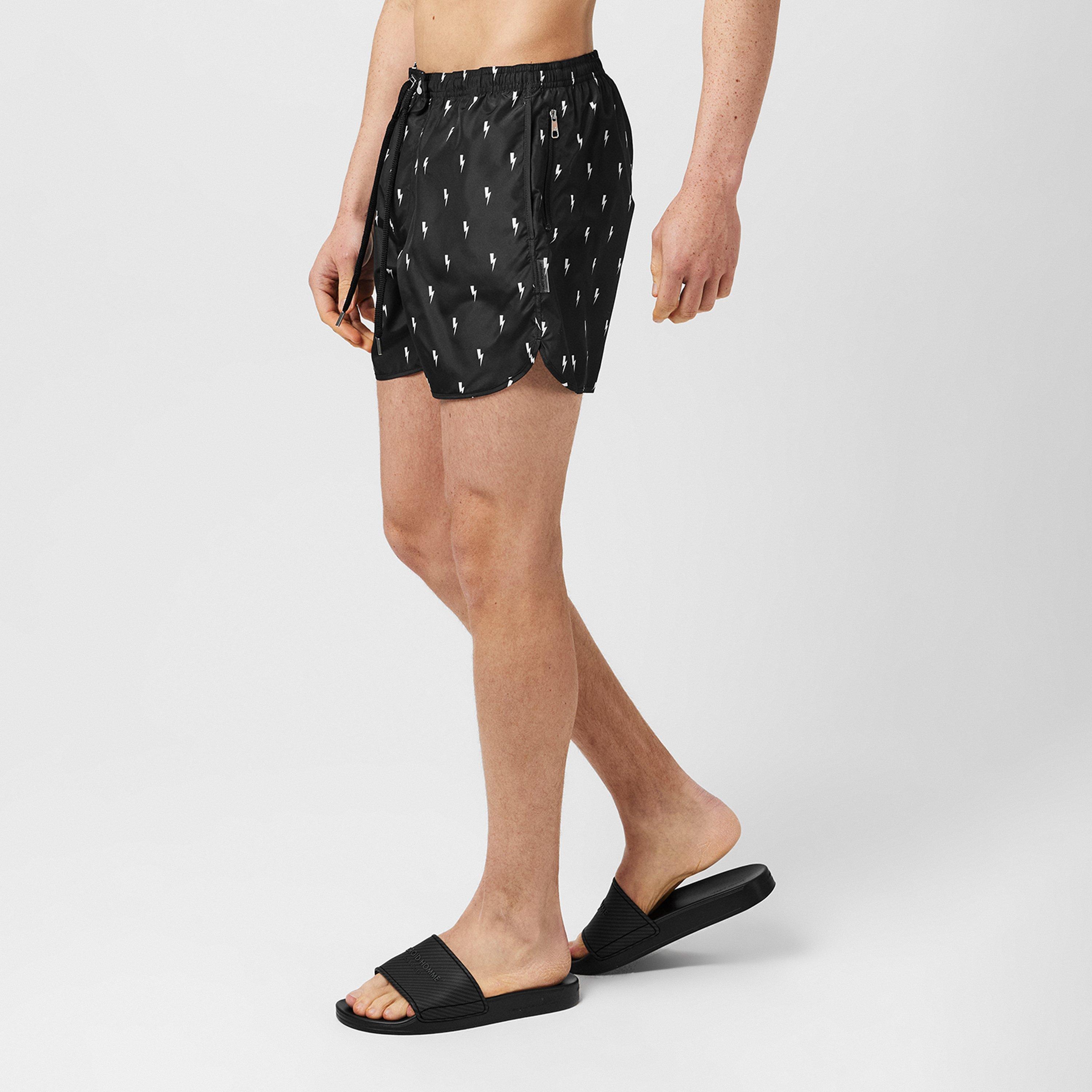 Black/White - Neil Barrett - Micro Bolt Shorts - 5