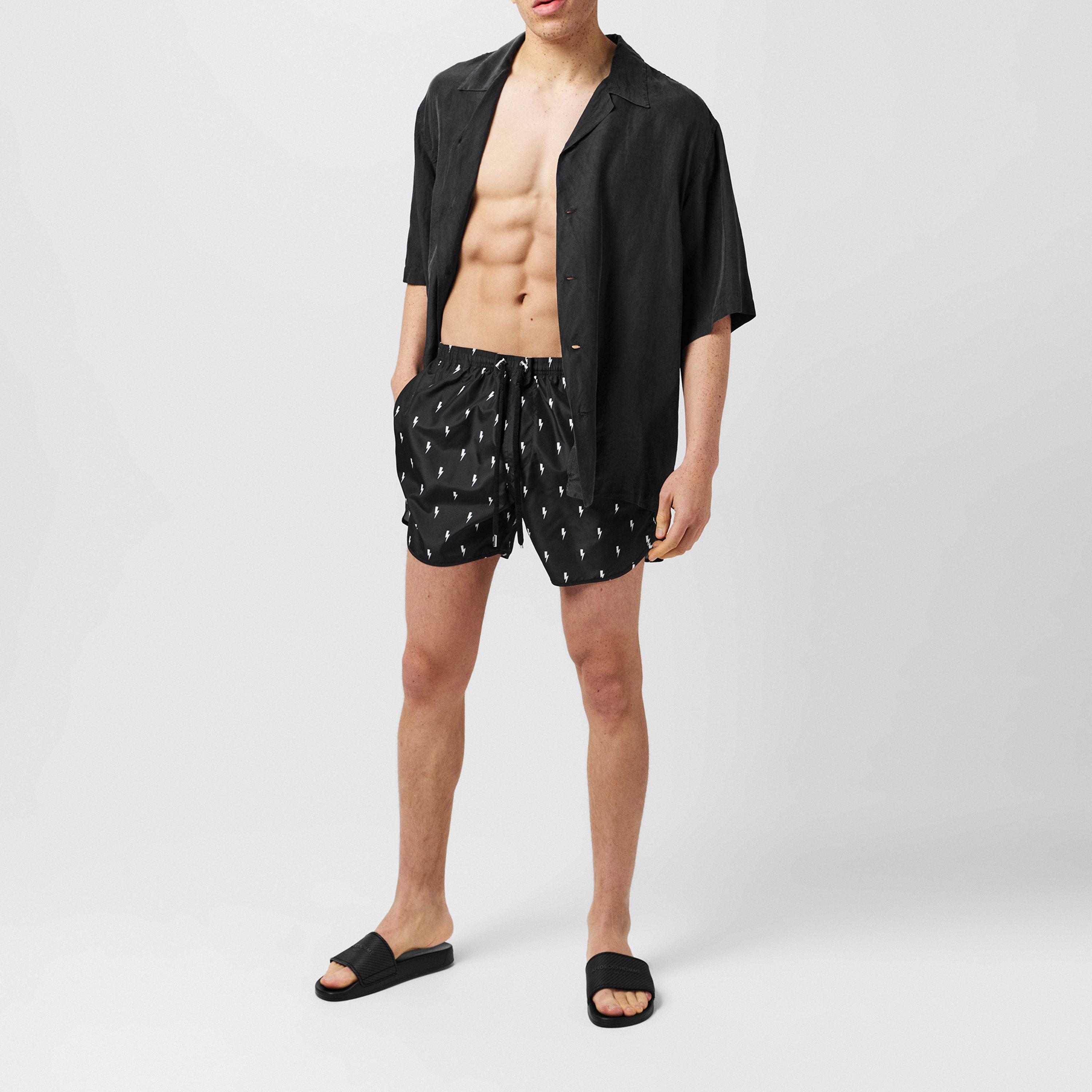 Black/White - Neil Barrett - Micro Bolt Shorts - 6