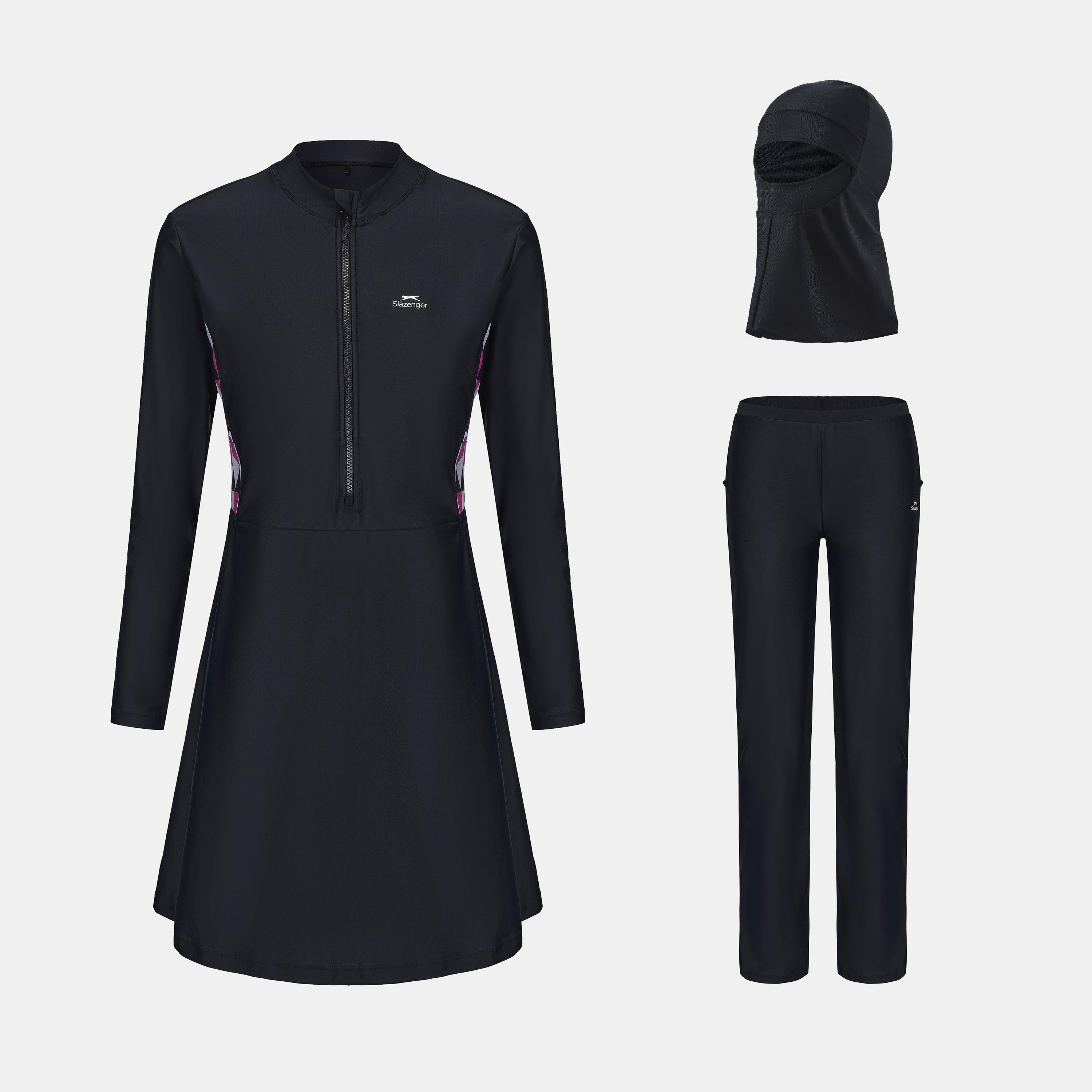 Black/Pink - Slazenger - 3pc Burkini Set Women - 1