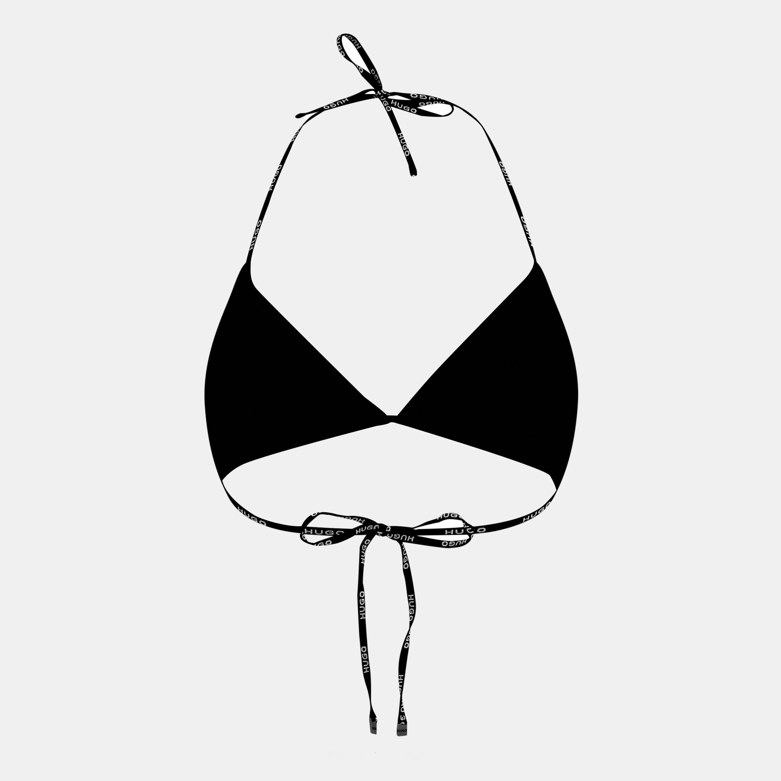 Black 001 - Hugo - Women's Logo-Detailed Adjustable Triangle Bikini - 1