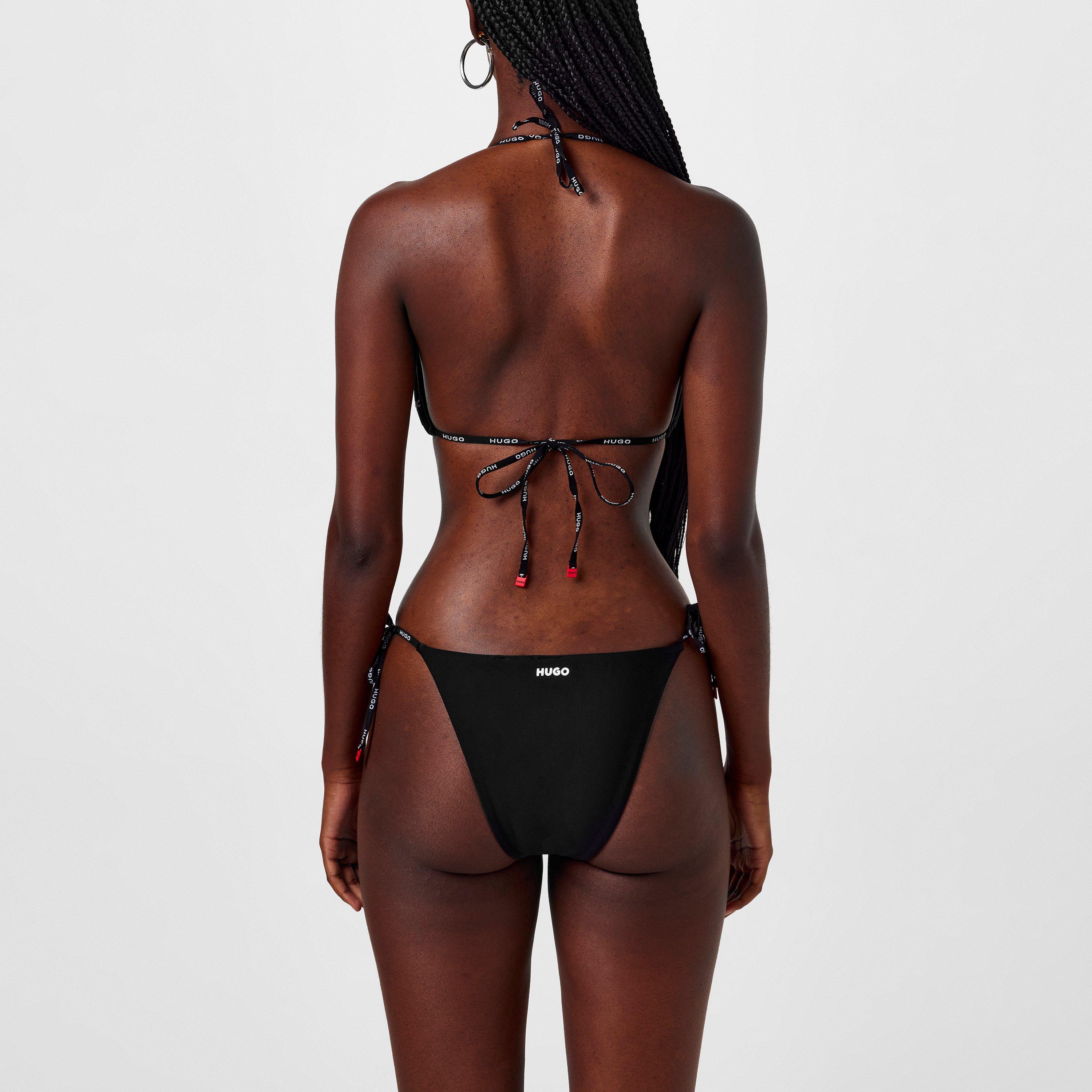 Black 001 - Hugo - Women's Pure Tie Side Bikini Bottoms - 4