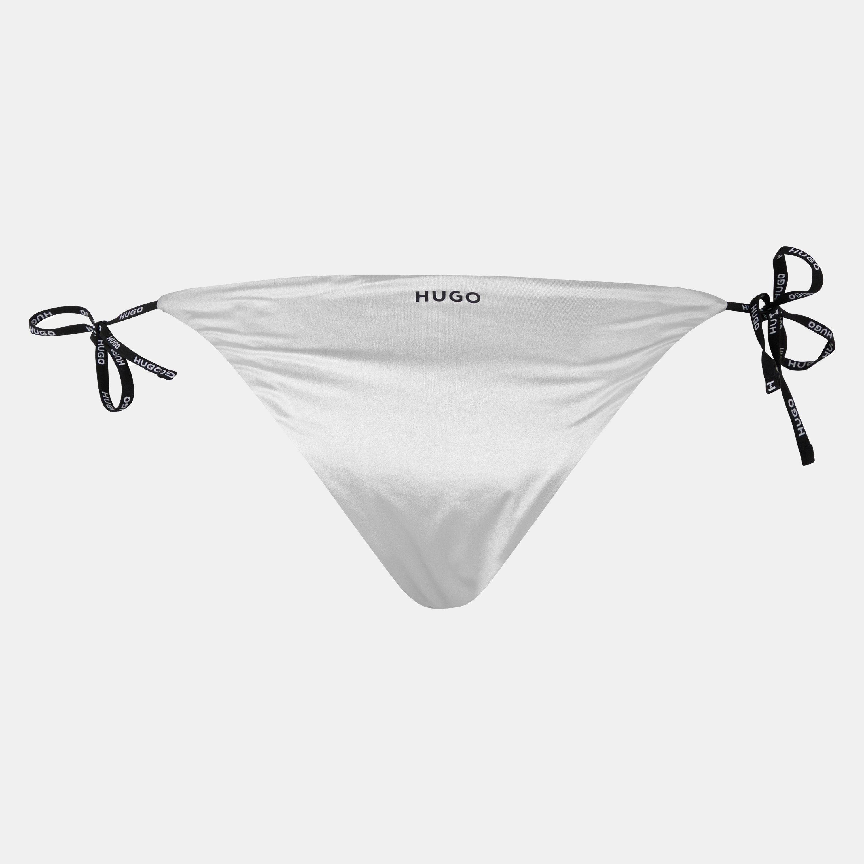 Silver - Hugo - Women's Pure Adjustable Quick Drying Tie Side Bikini Bottoms - 2